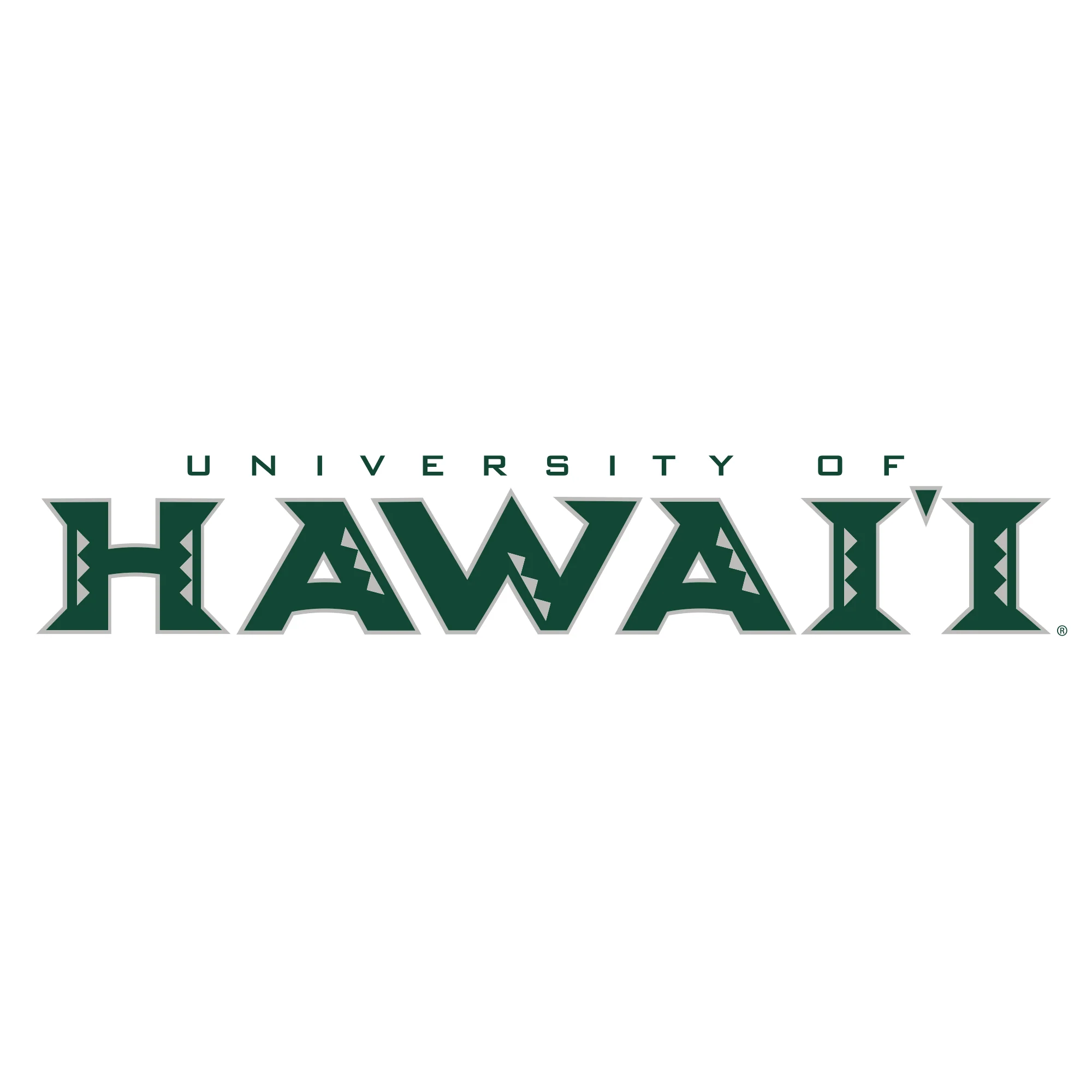 University of Hawaii Rainbow Warriors Front and Back Print Cotton T-Shirt - White - Image 2