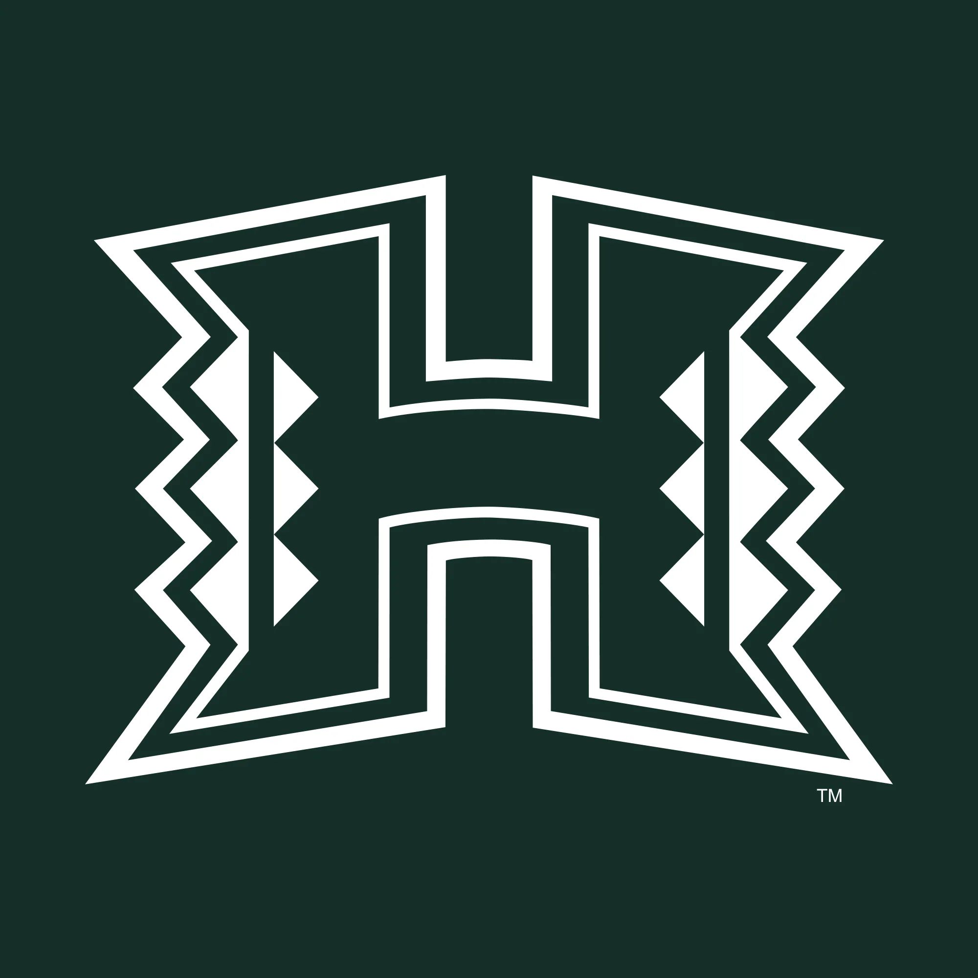 University of Hawaii Rainbow Warriors Primary Logo Cotton Womens T-Shirt - Forest - Image 2