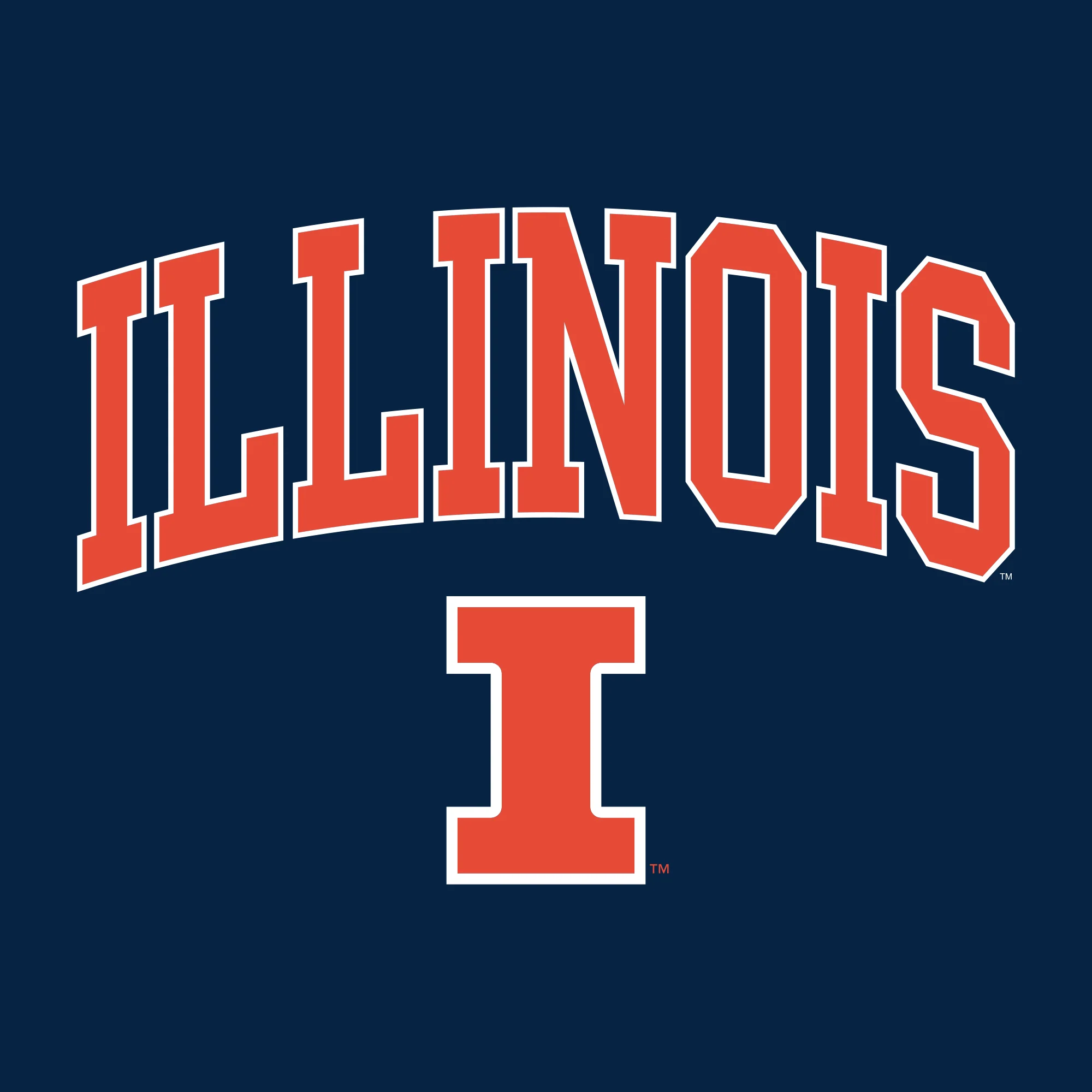 University of Illinois Fighting Illini Arch Logo Cotton Long Sleeve T-Shirt - Navy - Image 2