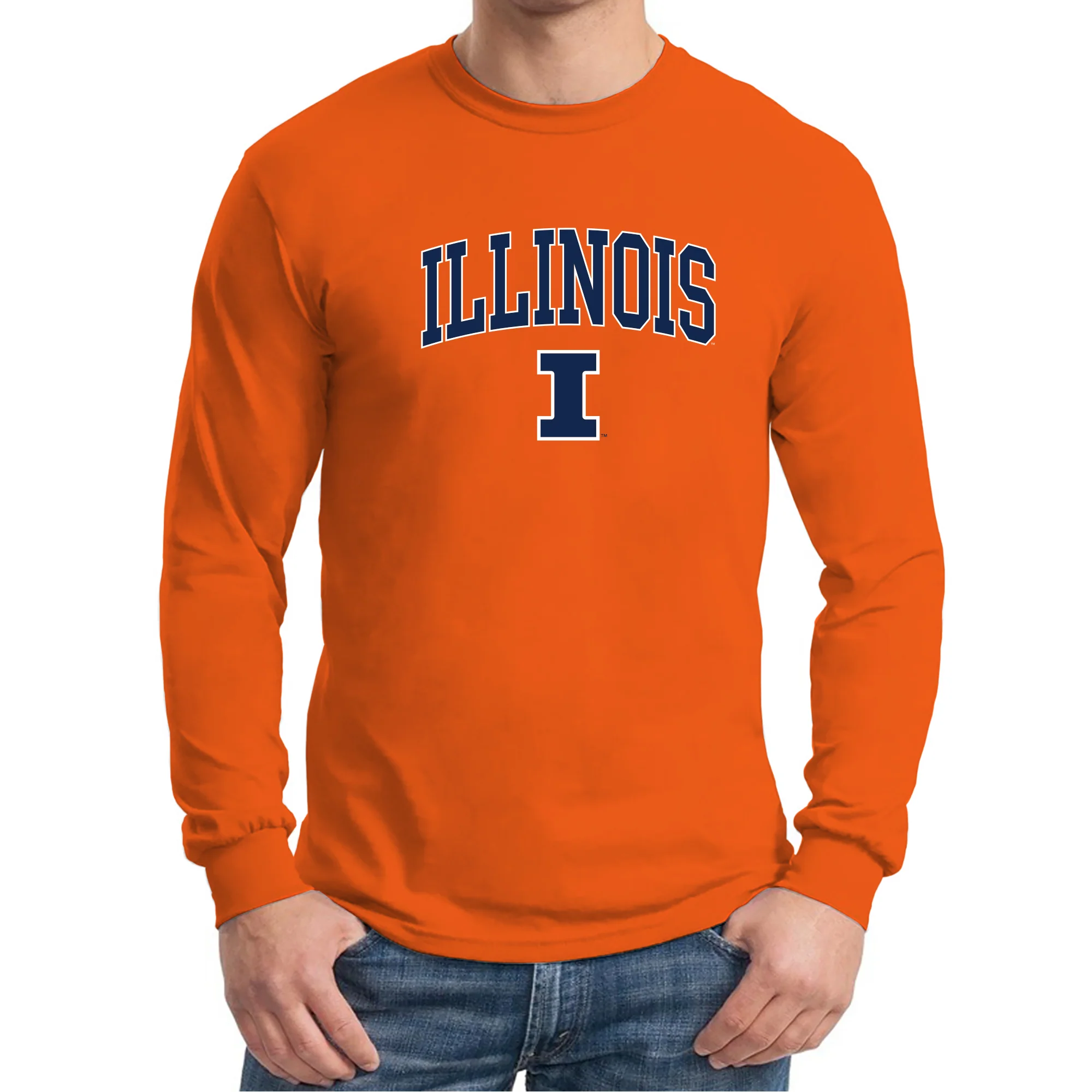 University of Illinois Fighting Illini Arch Logo Cotton Long Sleeve T-Shirt - Orange - Image 4