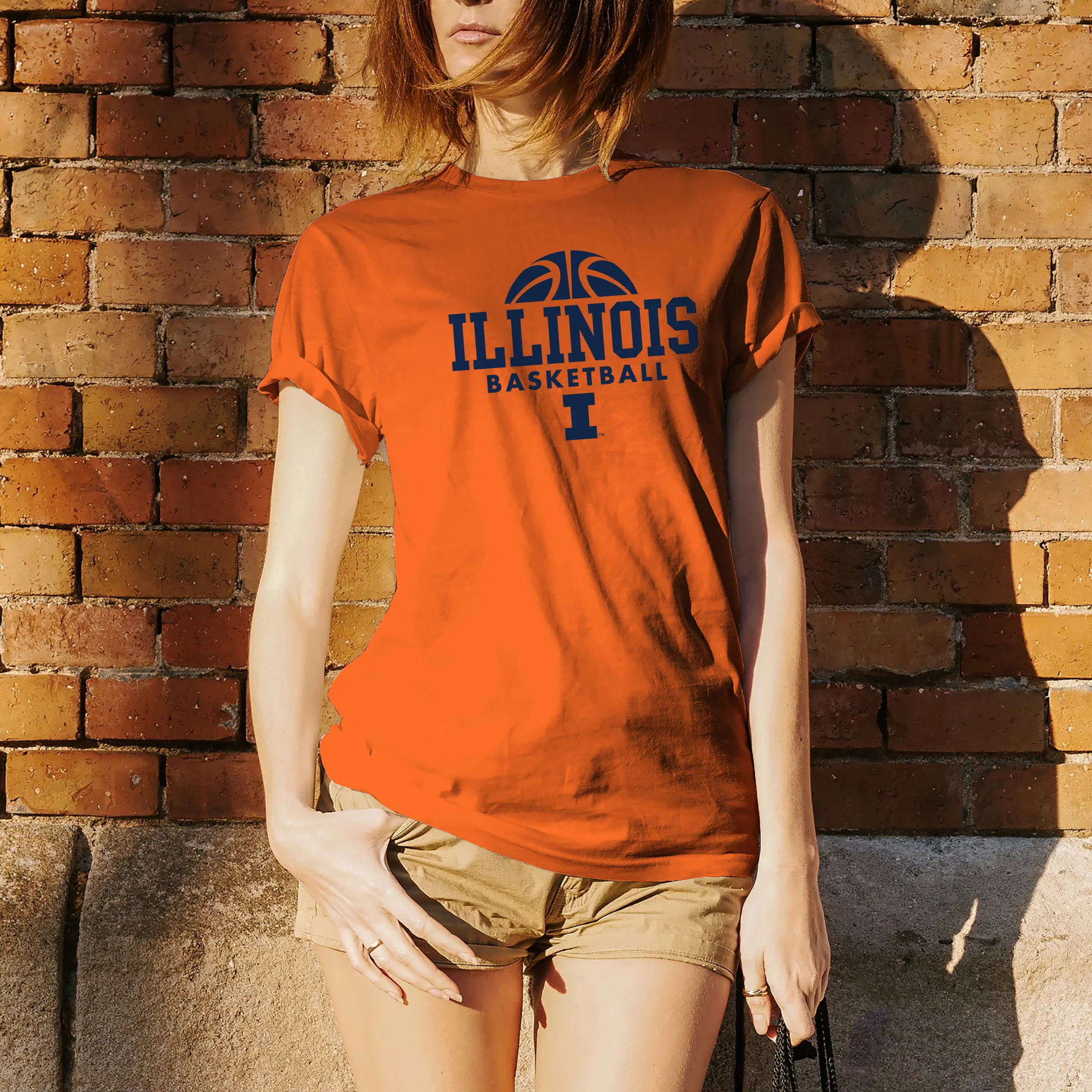 University of Illinois Fighting Illini Basketball Hype Cotton T-Shirt - Orange - Image 4