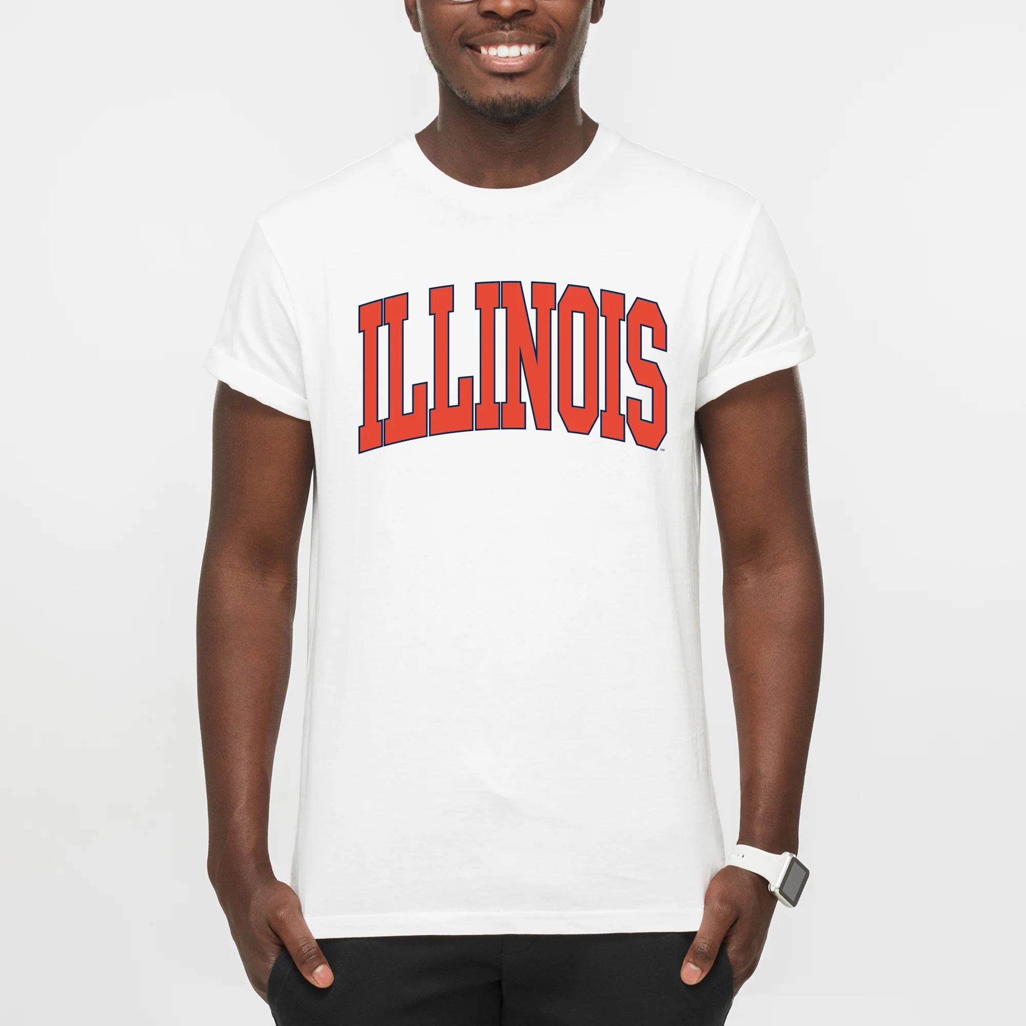 University of Illinois Fighting Illini Mega Arch T-Shirt - White - Image 3