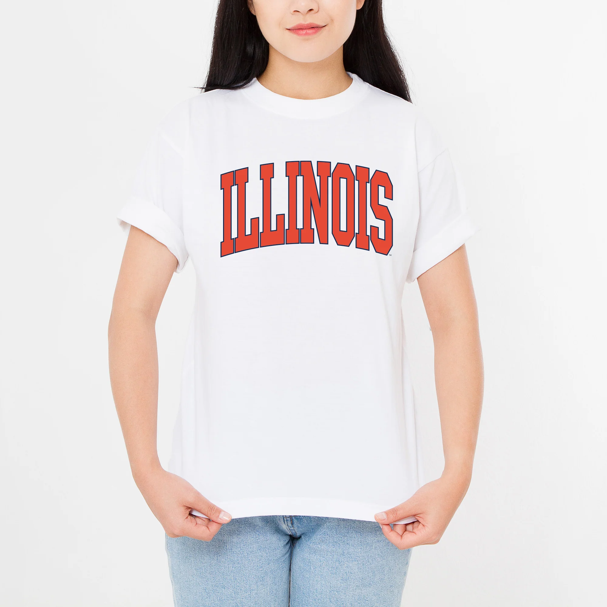 University of Illinois Fighting Illini Mega Arch T-Shirt - White - Image 4