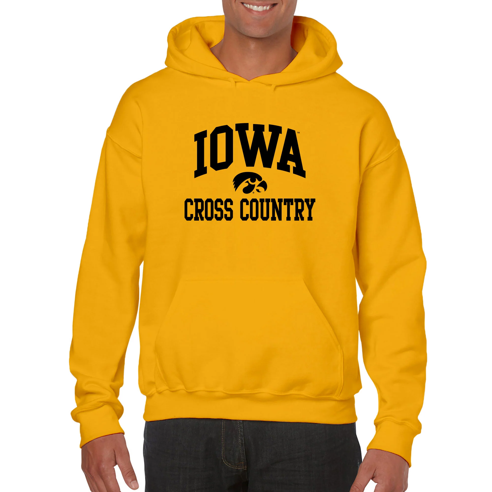 University of Iowa Hawkeyes Arch Logo Cross Country Hoodie - Gold - Image 3