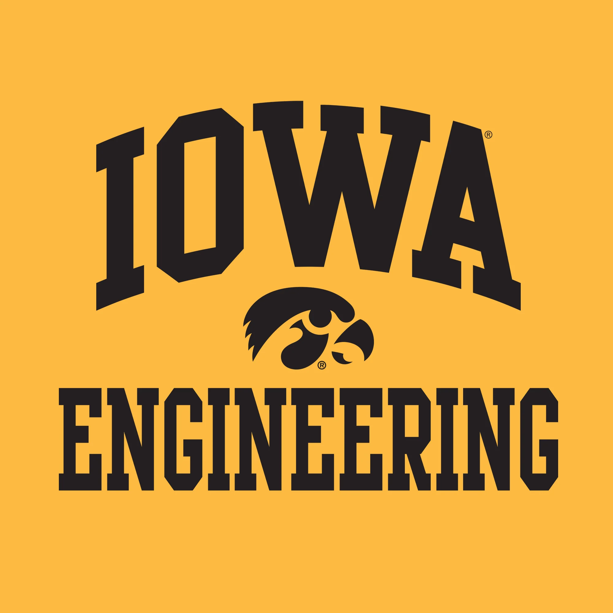 University of Iowa Hawkeyes Arch Logo Engineering Short Sleeve T Shirt - Gold - Image 2