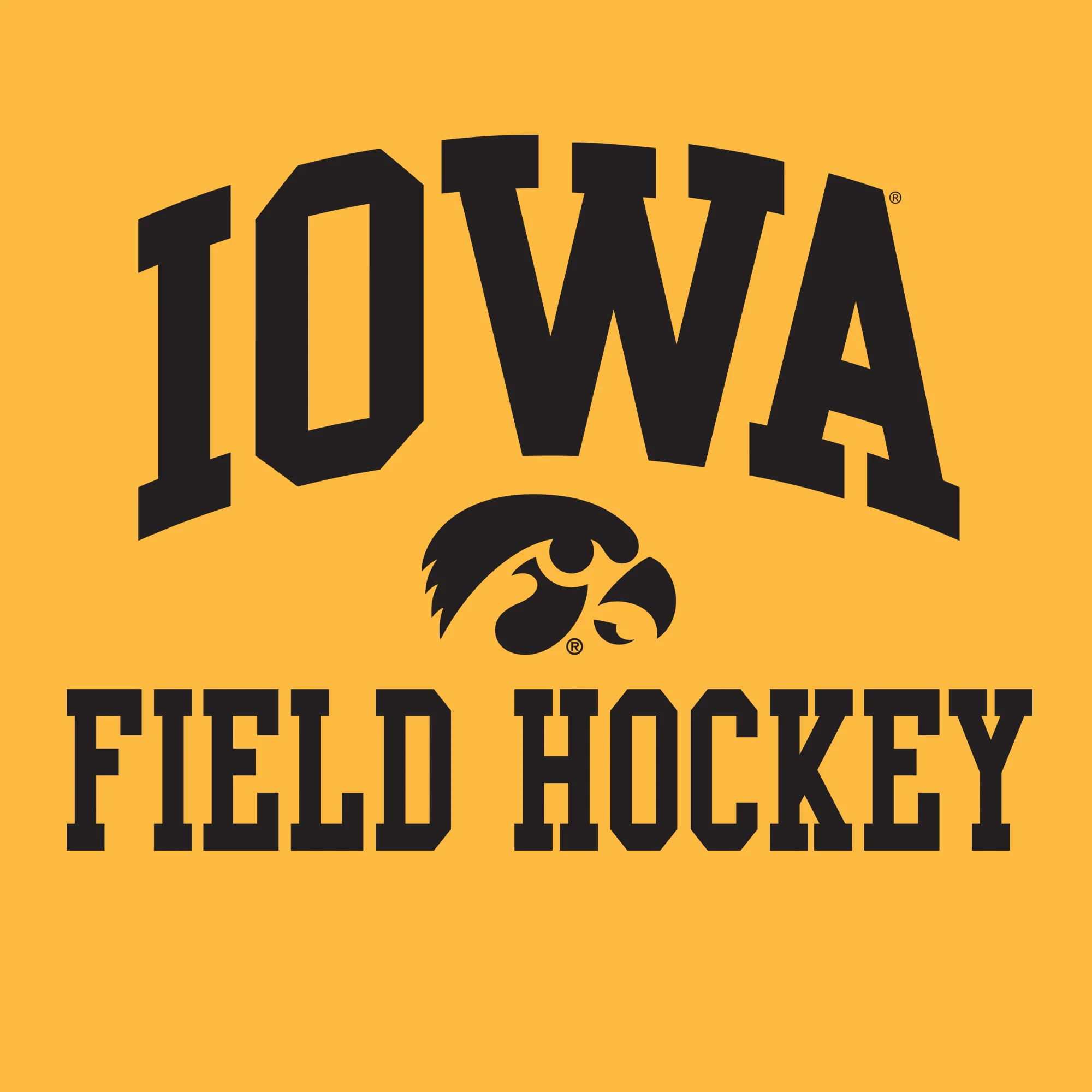 University of Iowa Hawkeyes Arch Logo Field Hockey Long Sleeve T Shirt- Gold - Image 2