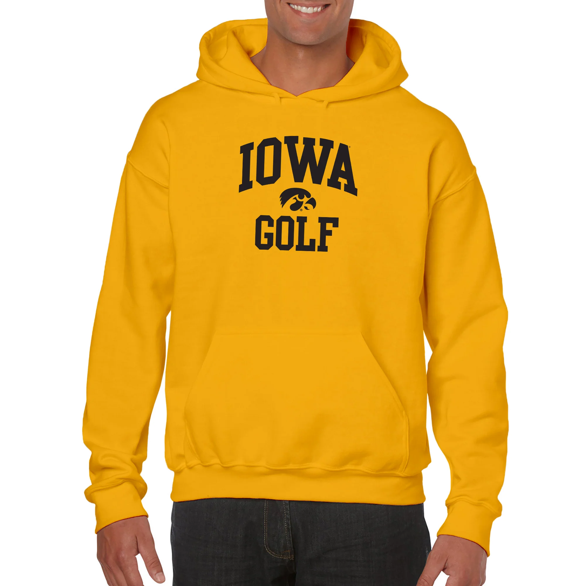 University of Iowa Hawkeyes Arch Logo Golf Hoodie- Gold - Image 3