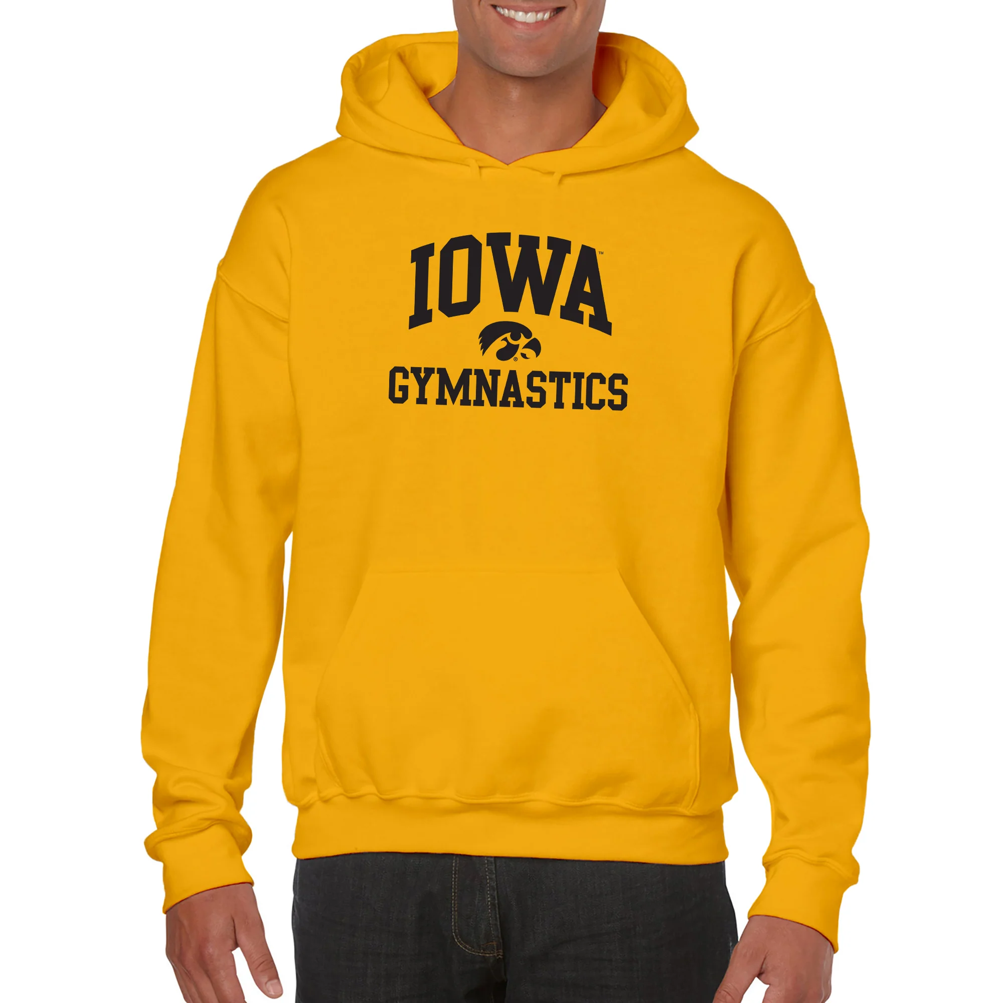 University of Iowa Hawkeyes Arch Logo Gymnastics Hoodie- Gold - Image 3