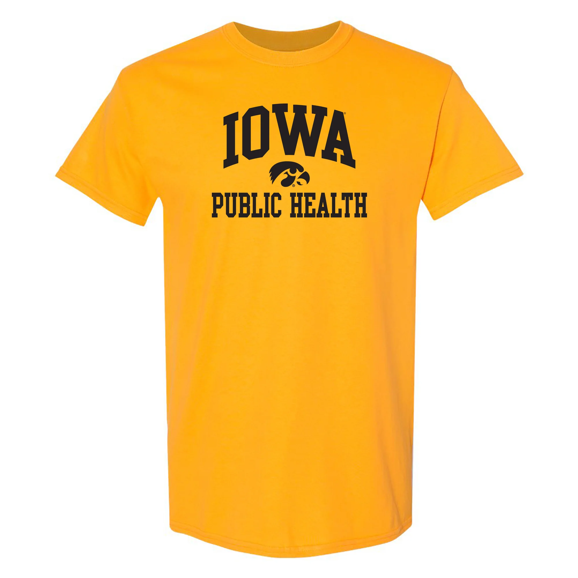 University of Iowa Hawkeyes Arch Logo Public Health Short Sleeve T Shirt - Gold