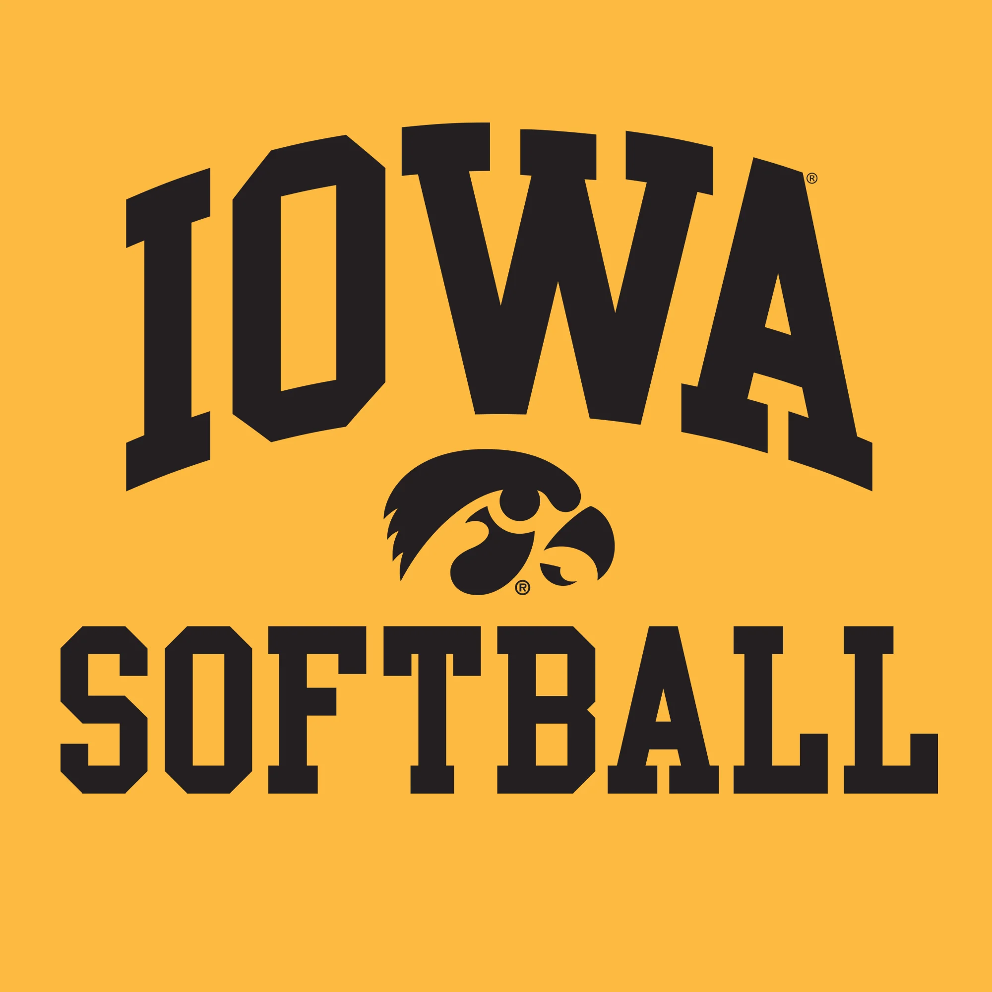 University of Iowa Hawkeyes Arch Logo Softball Short Sleeve T Shirt - Gold - Image 2