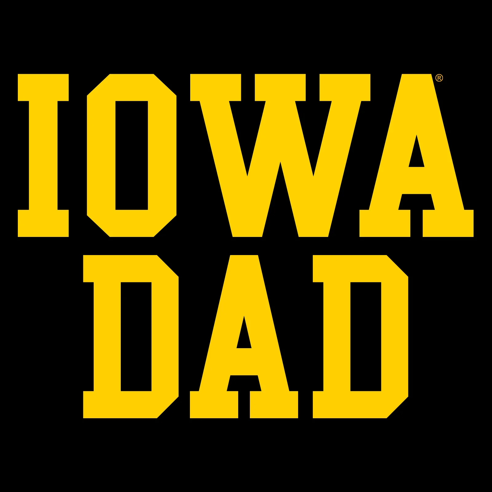 Iowa Hawkeyes Basic Block Dad Short Sleeve T Shirt - Black - Image 2