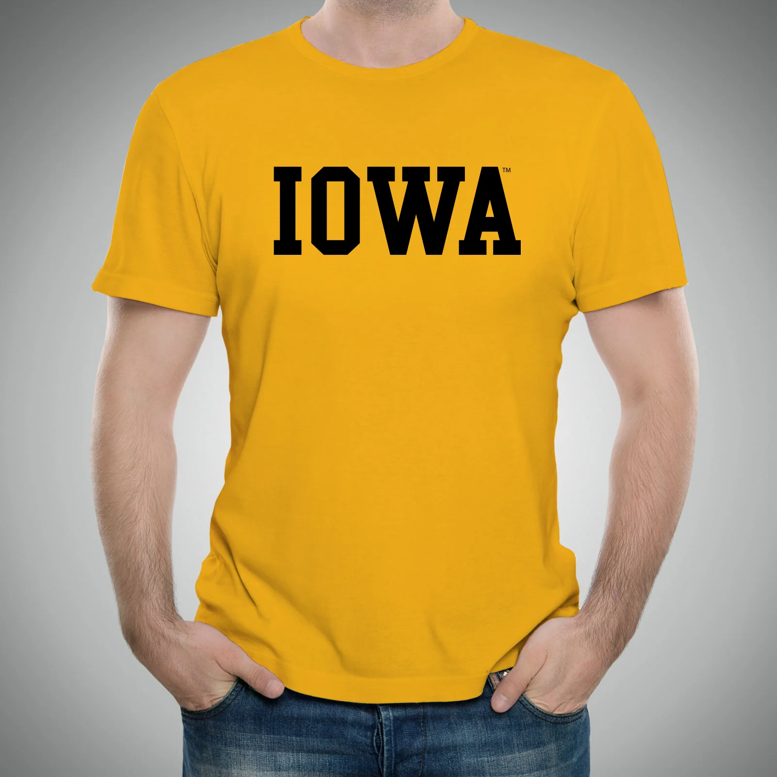 University of Iowa Hawkeyes Basic Block Short Sleeve T Shirt - Gold - Image 3