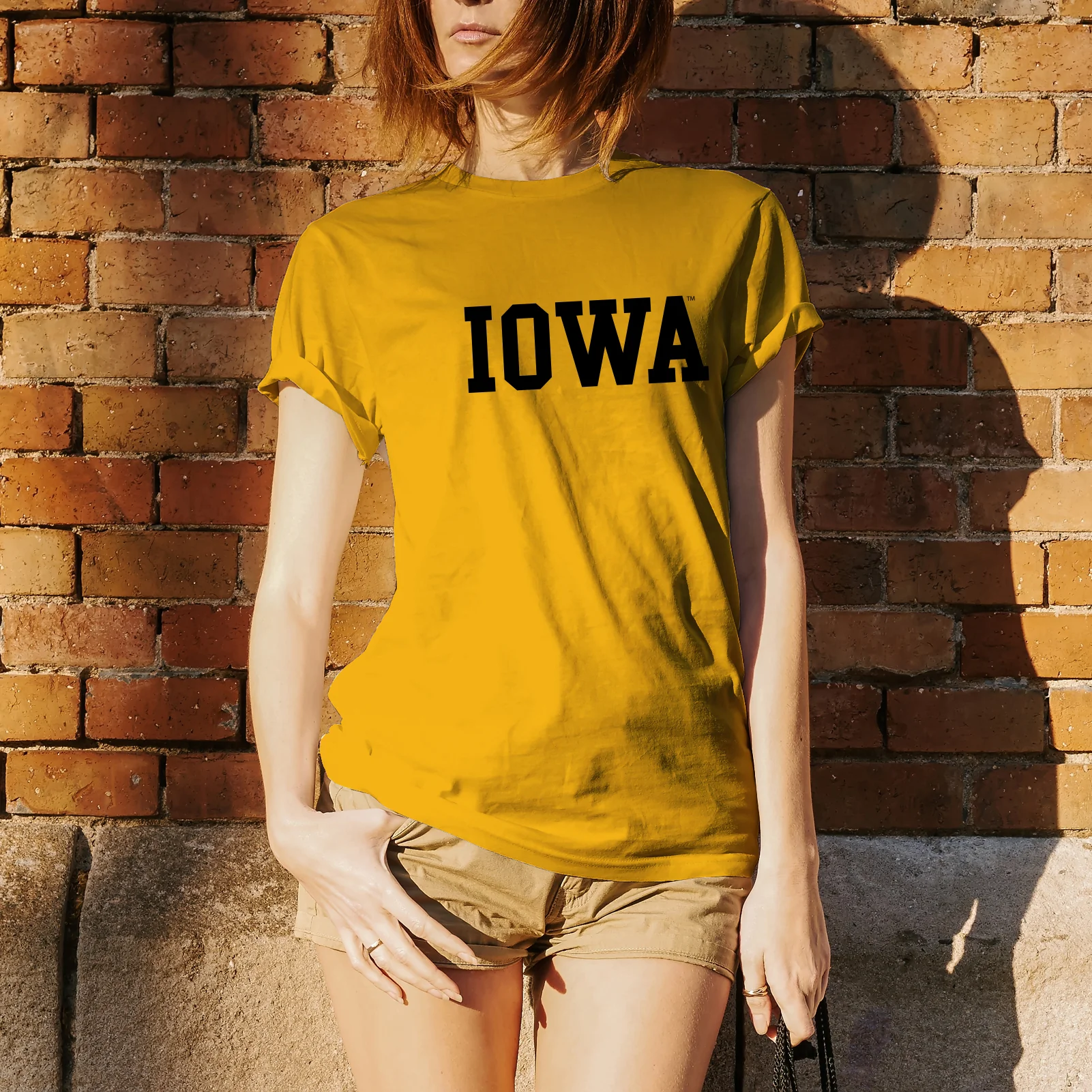 University of Iowa Hawkeyes Basic Block Short Sleeve T Shirt - Gold - Image 4
