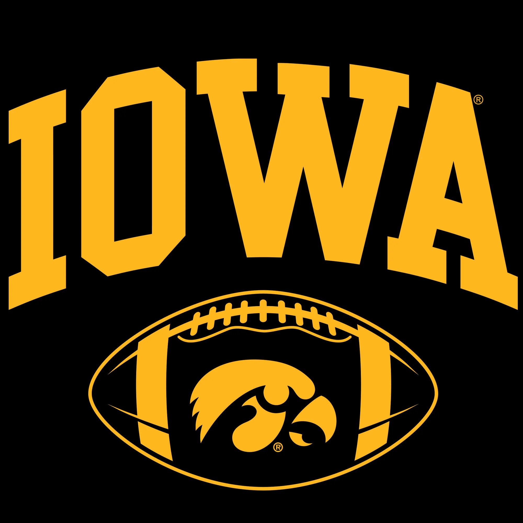 University of Iowa Hawkeyes Classic Football Arch Short Sleeve T Shirt - Black - Image 2