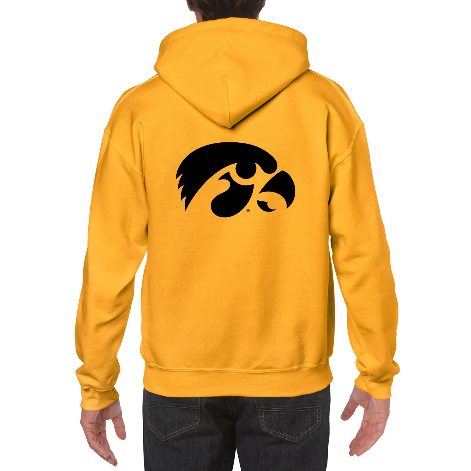 University of Iowa Hawkeyes Front Back Print Heavy Blend Hoodie - Gold - Image 5