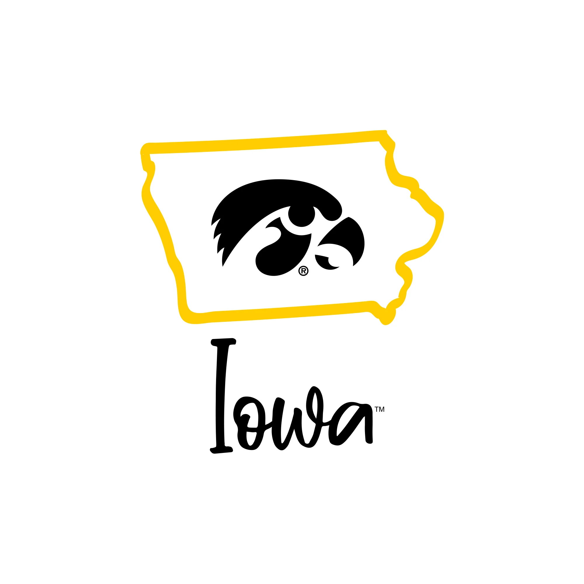University of Iowa Hawkeyes Playful Sketch Basic Cotton Short Sleeve T Shirt - White - Image 2