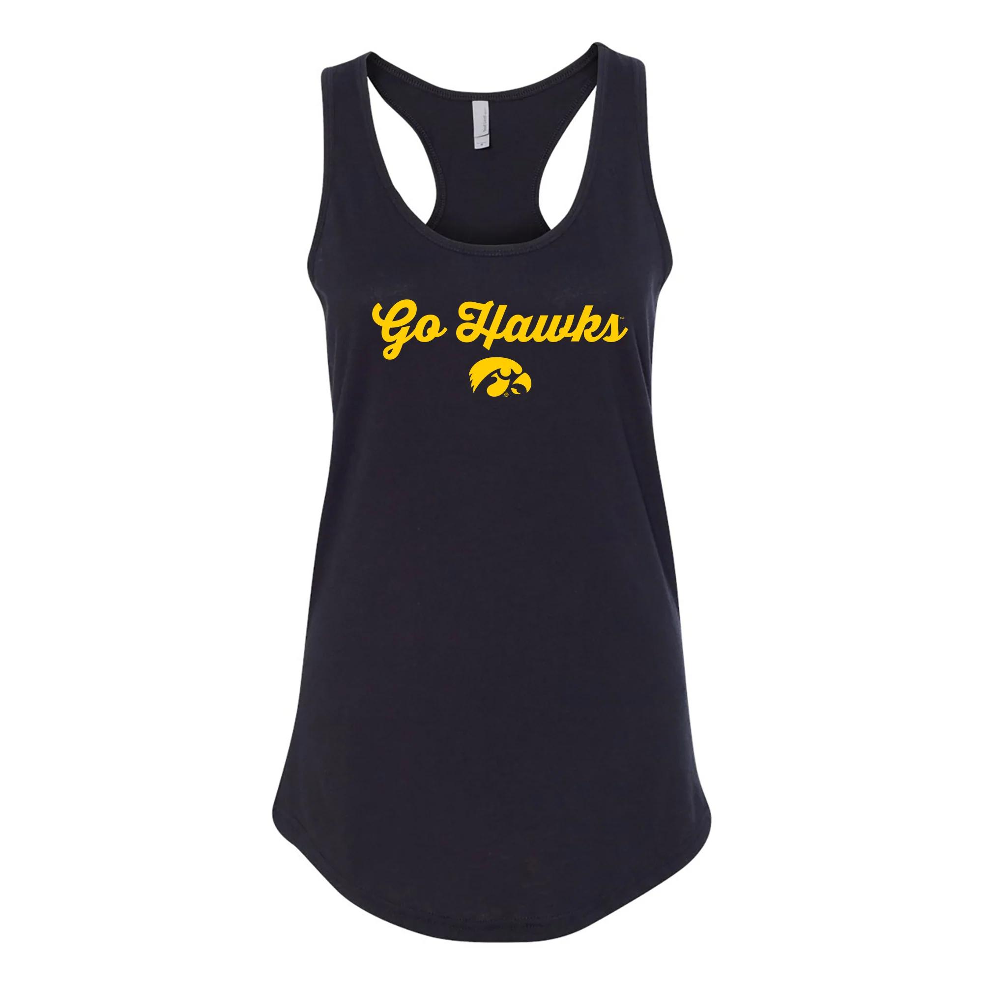 University of Iowa Hawkeyes Spirited Script Racerback Tank Top - Black