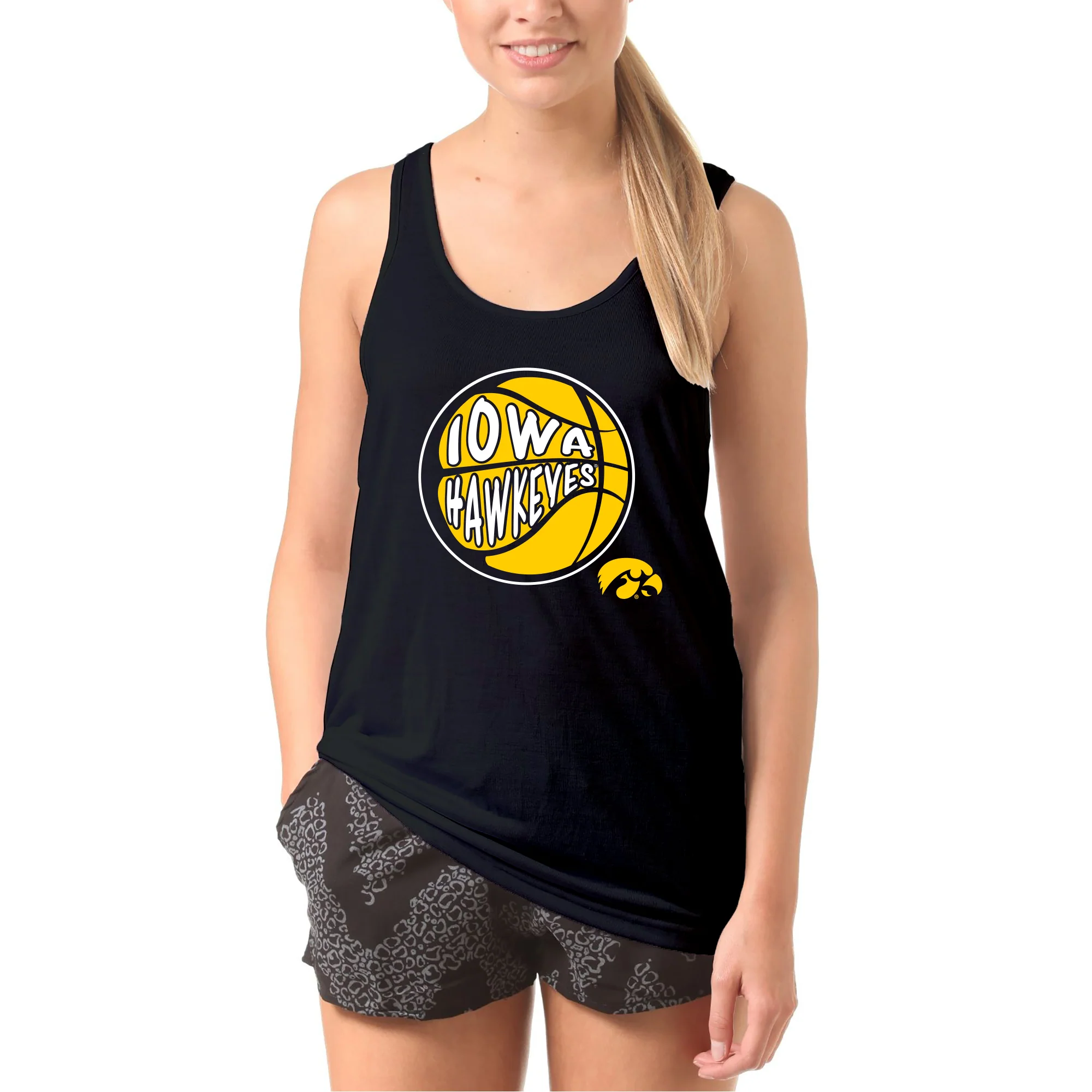 University of Iowa Hawkeyes Street Basketball Heavy Cotton Tank Top - Black - Image 4