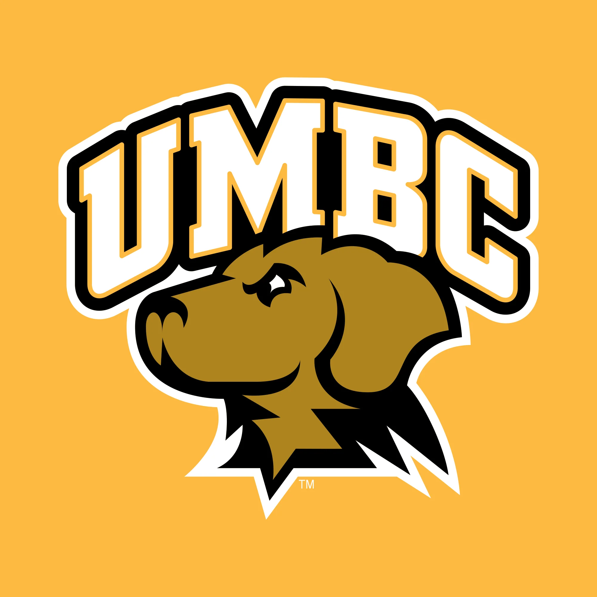 University of Maryland Baltimore County Retrievers Arch Logo Short Sleeve T Shirt - Gold - Image 2