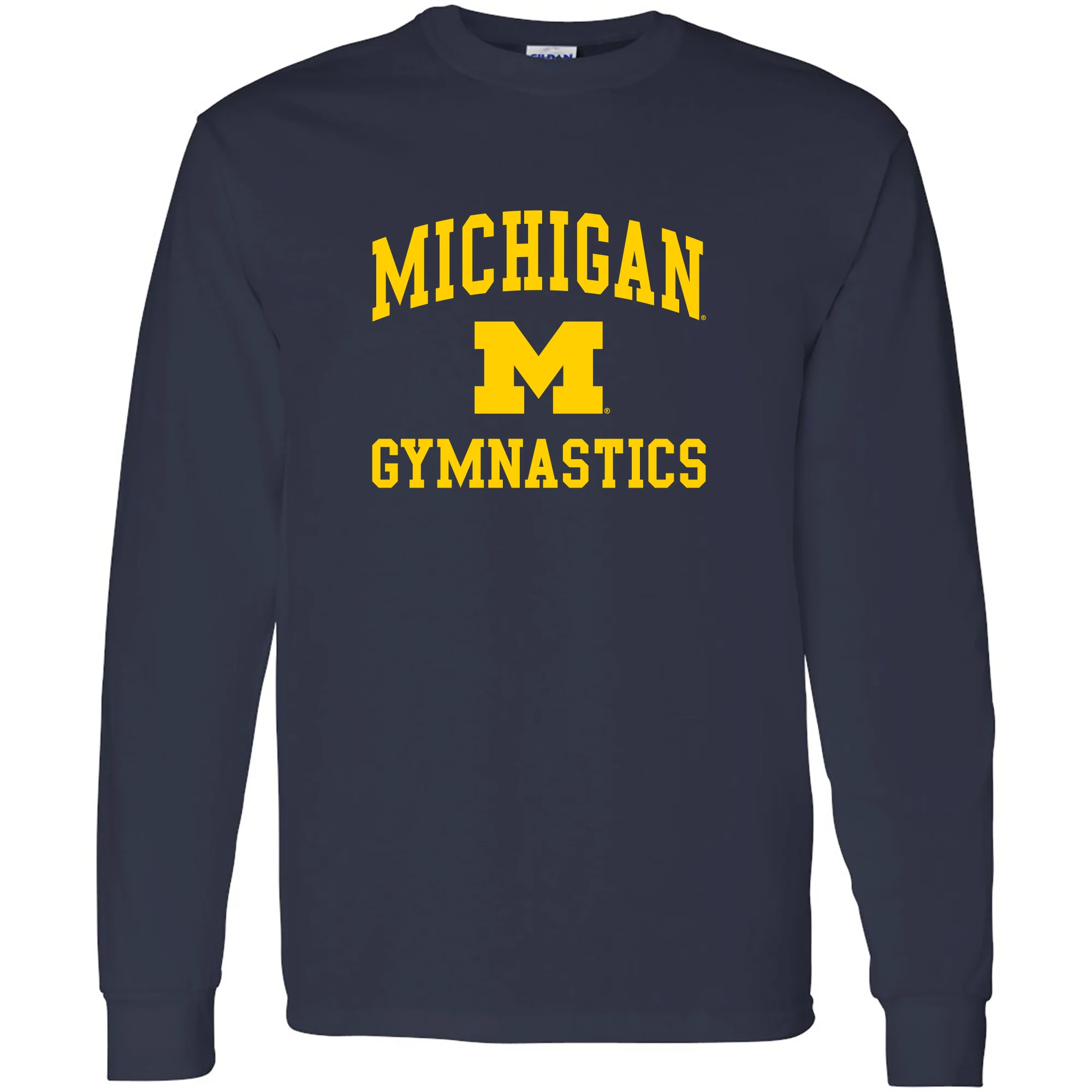 University of Michigan Wolverines Arch Logo Gymnastics Long Sleeve - Navy