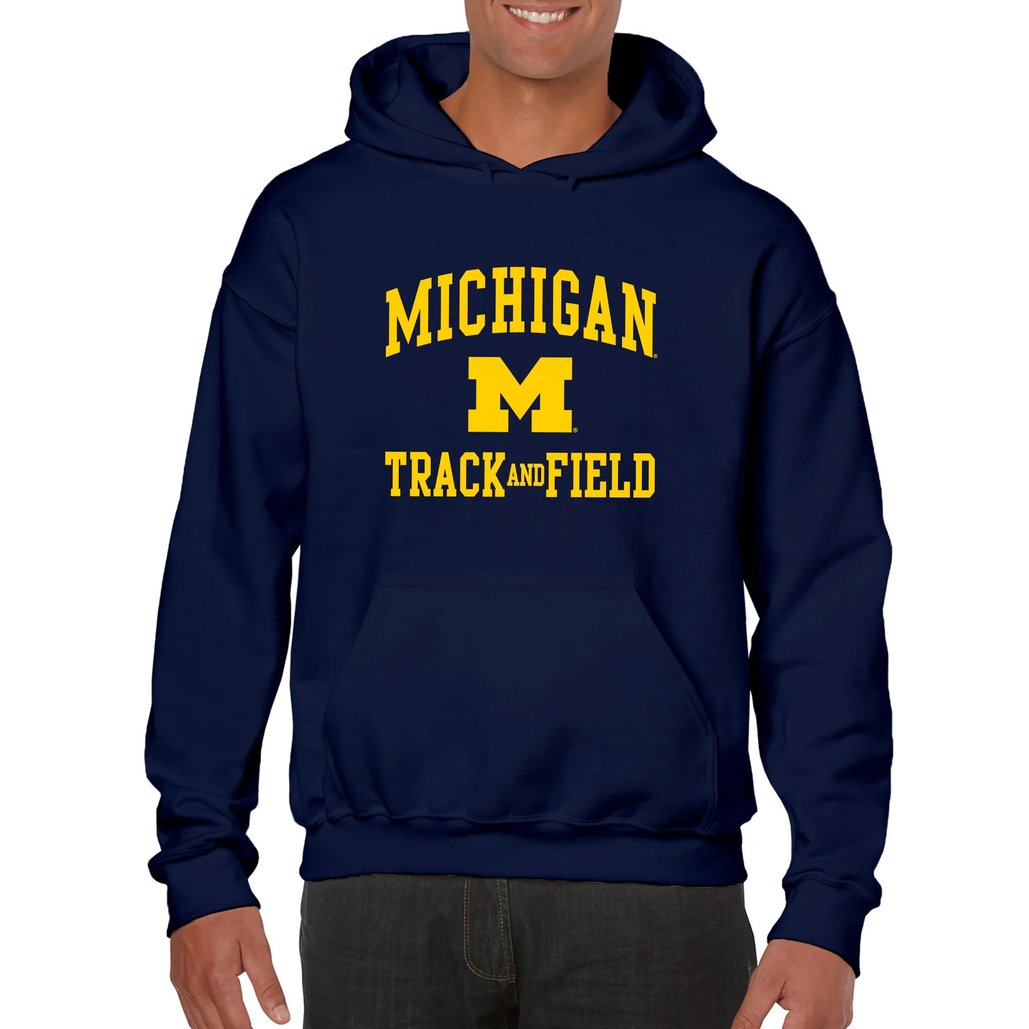 University of Michigan Wolverines Arch Logo Track & Field Hoodie - Navy - Image 3