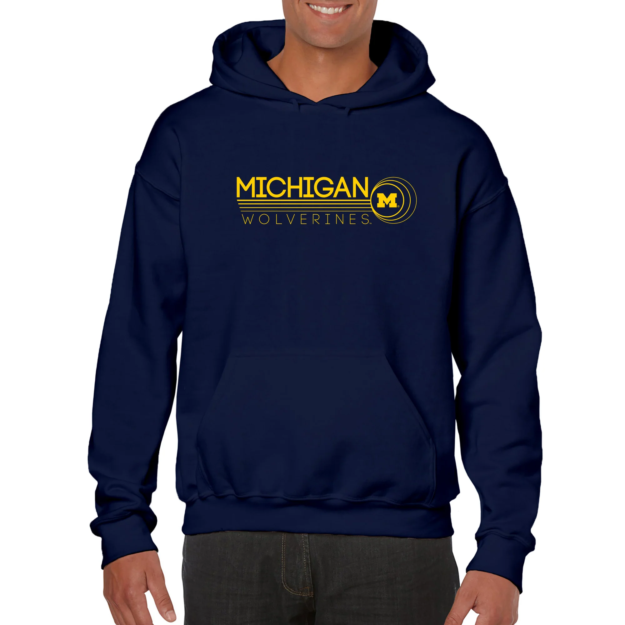 University of Michigan Wolverines Logo Ping Heavy Blend Hoodie - Navy - Image 3