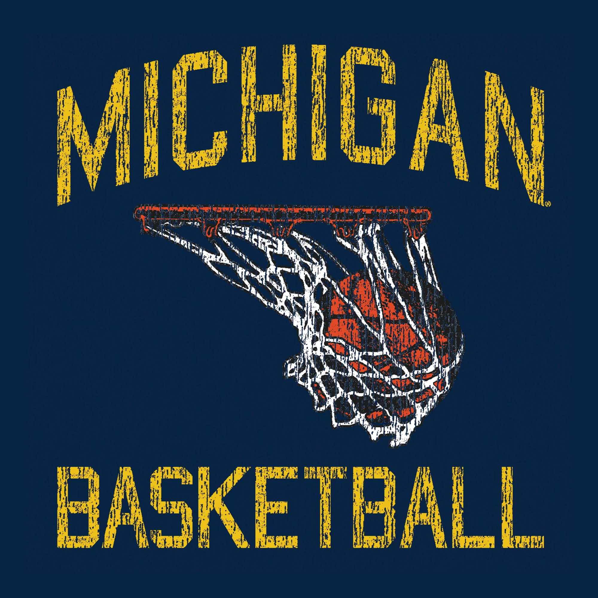 University of Michigan Wolverines Retro Faded Basketball Tank Top - Navy - Image 2