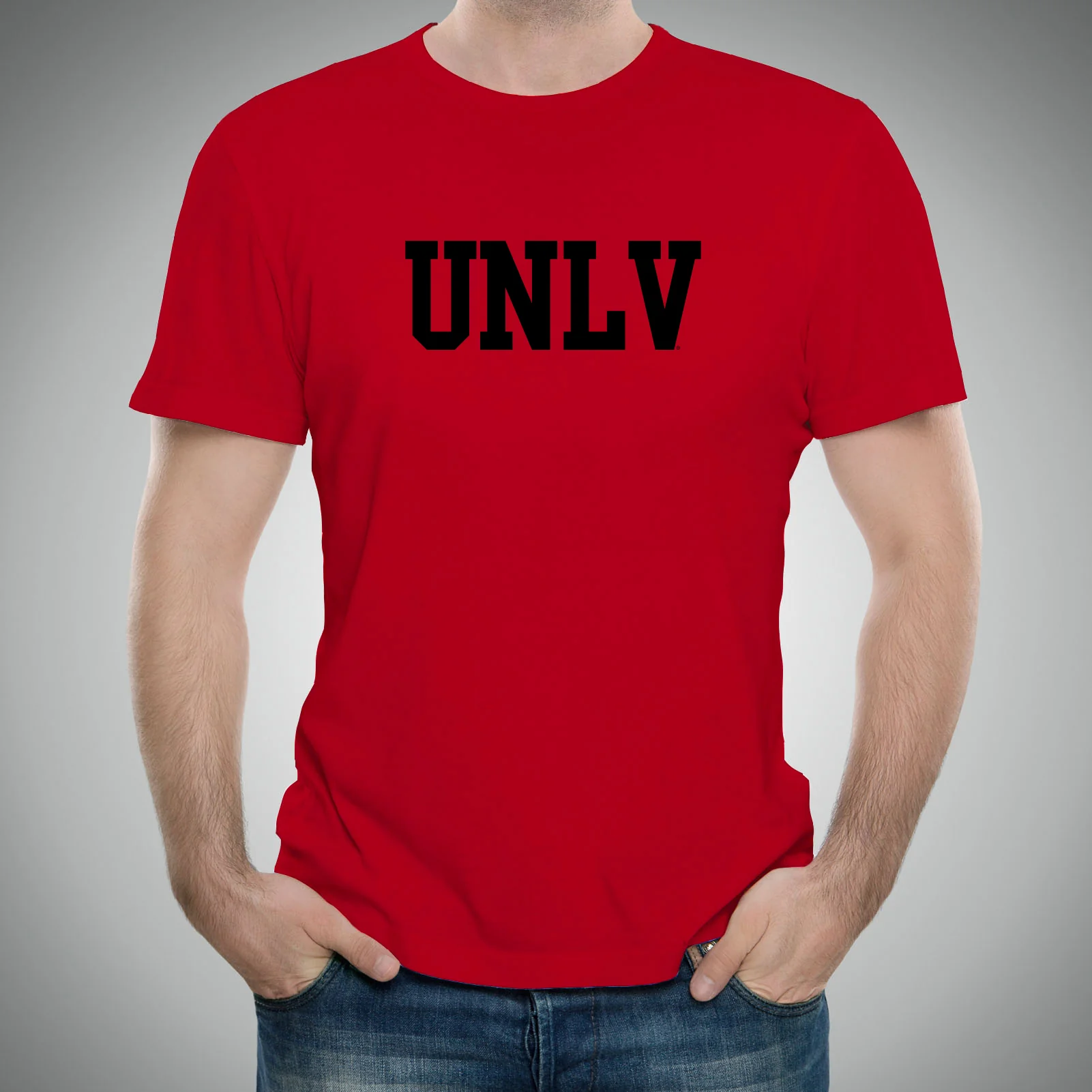 University of Nevada Las Vegas Rebels Basic Block Short Sleeve T Shirt - Red - Image 3