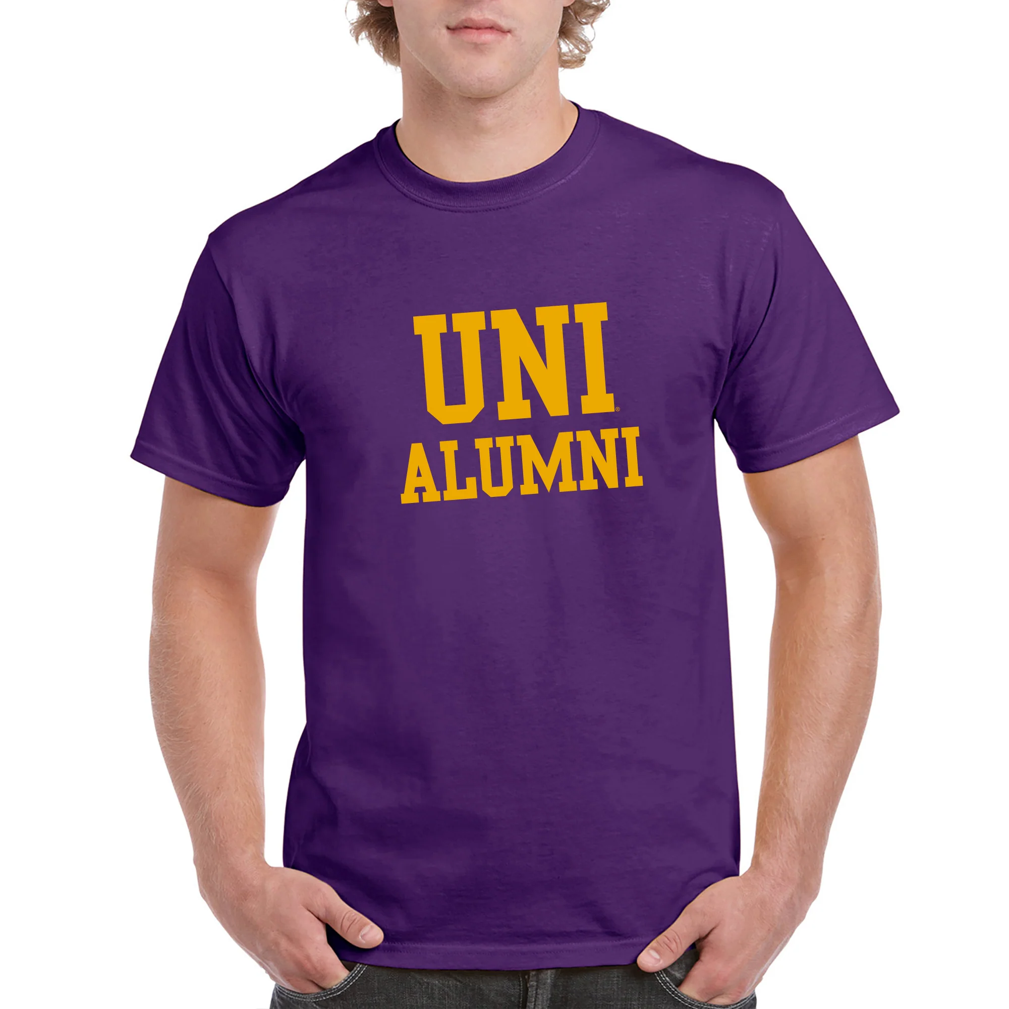 University of Northern Iowa Panthers Basic Block Alumni Short Sleeve T Shirt - Purple - Image 3