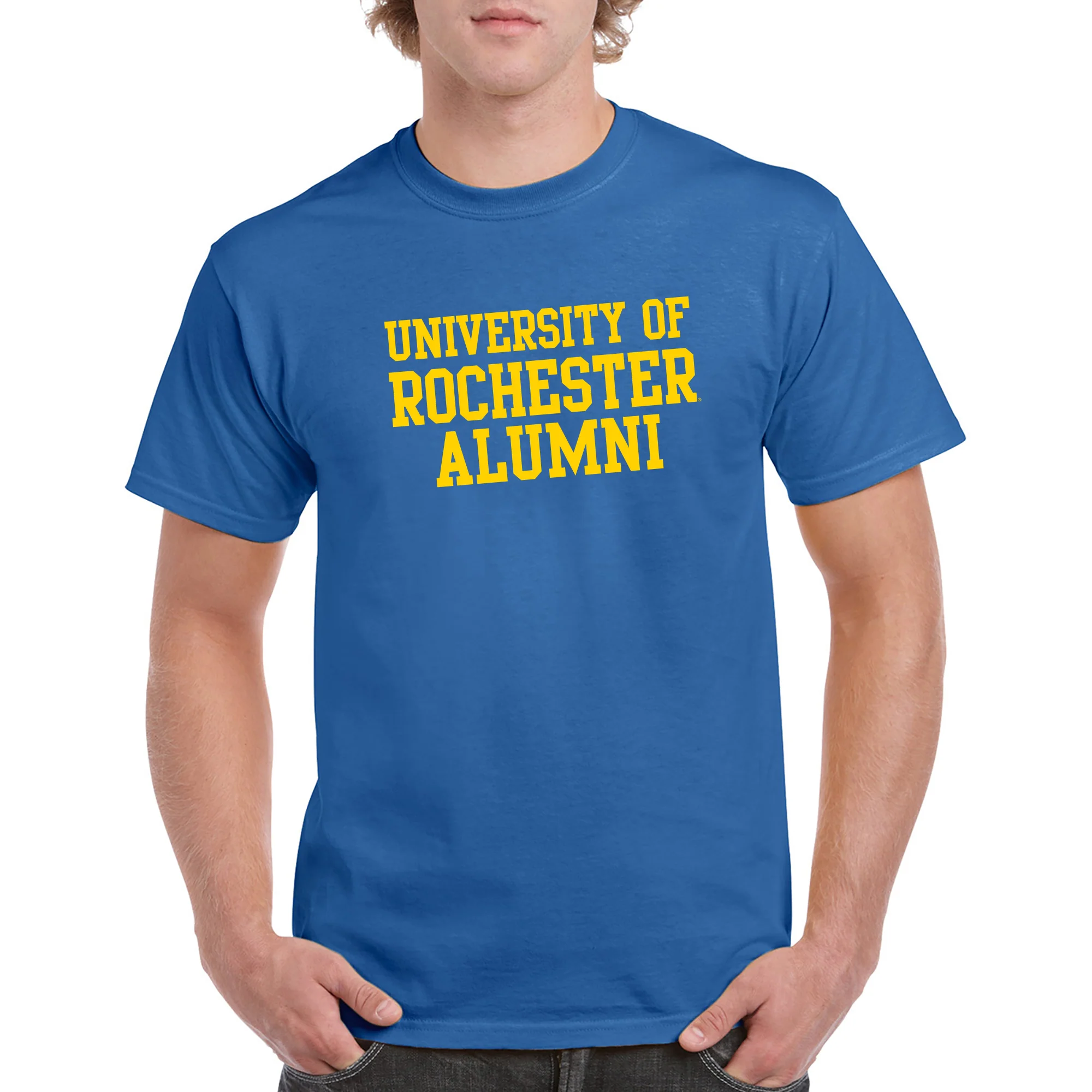 University of Rochester Yellowjackets Alumni Basic Block Short Sleeve T Shirt - Royal - Image 3