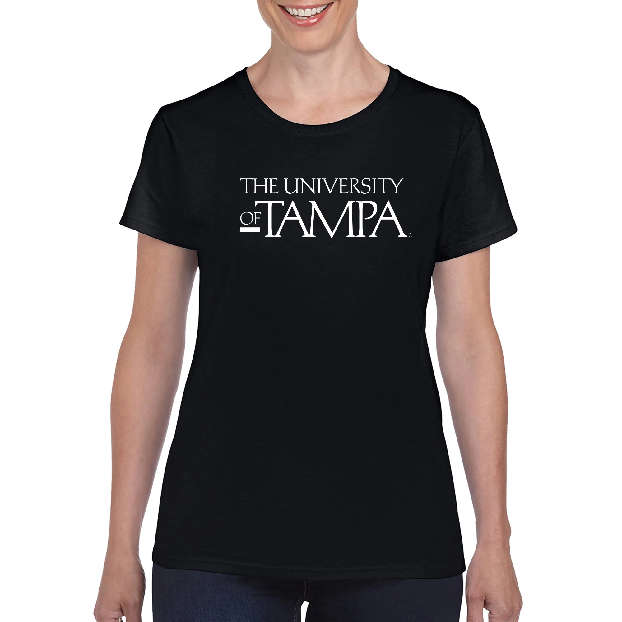 University of Tampa Spartans Basic Block Womens T-Shirt - Black - Image 3