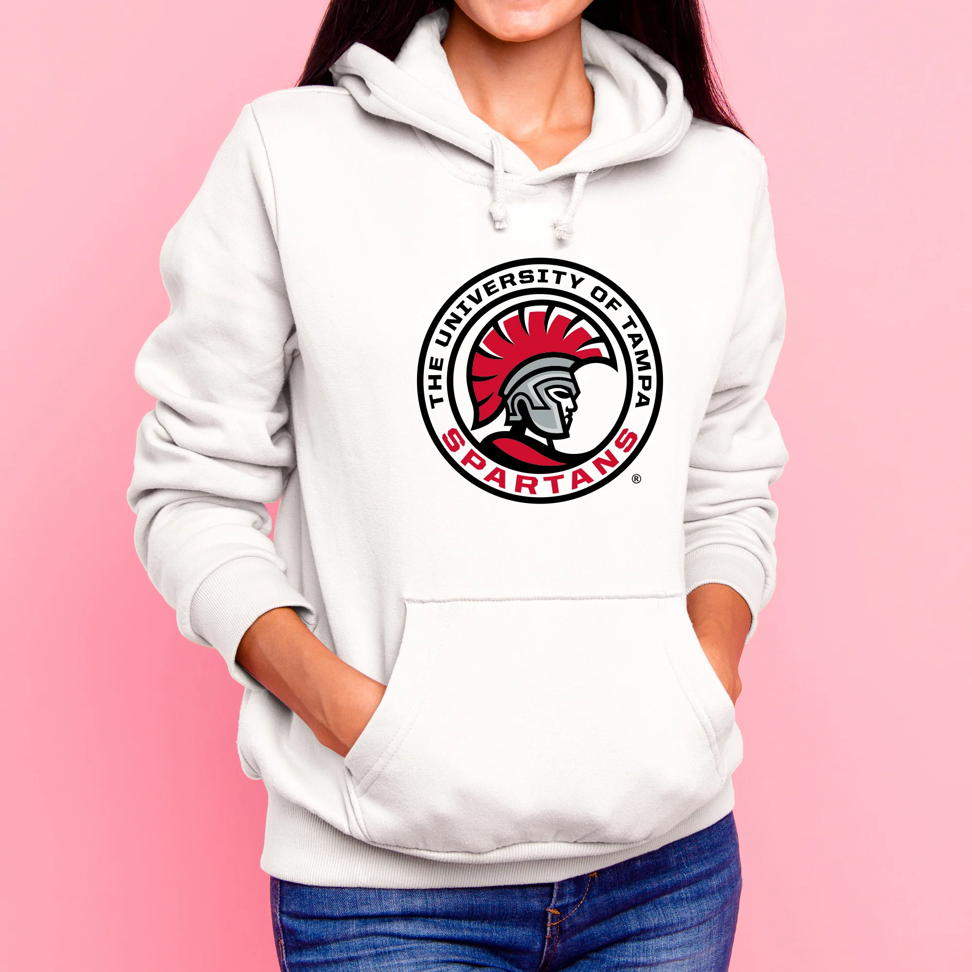 University of Tampa Spartans Primary Logo Hoodie - White - Image 4