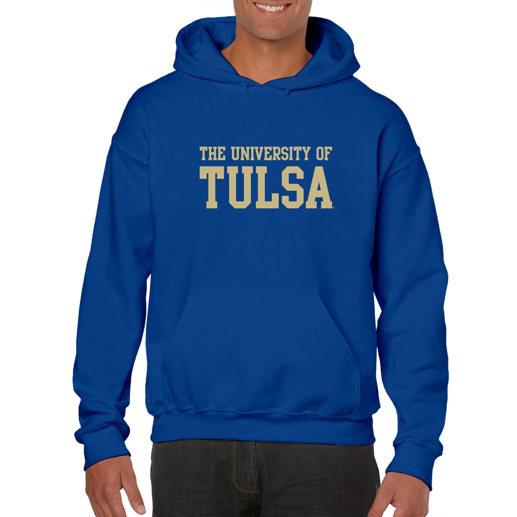 University of Tulsa Golden Hurricanes Basic Block Cotton Hoodie - Royal - Image 3