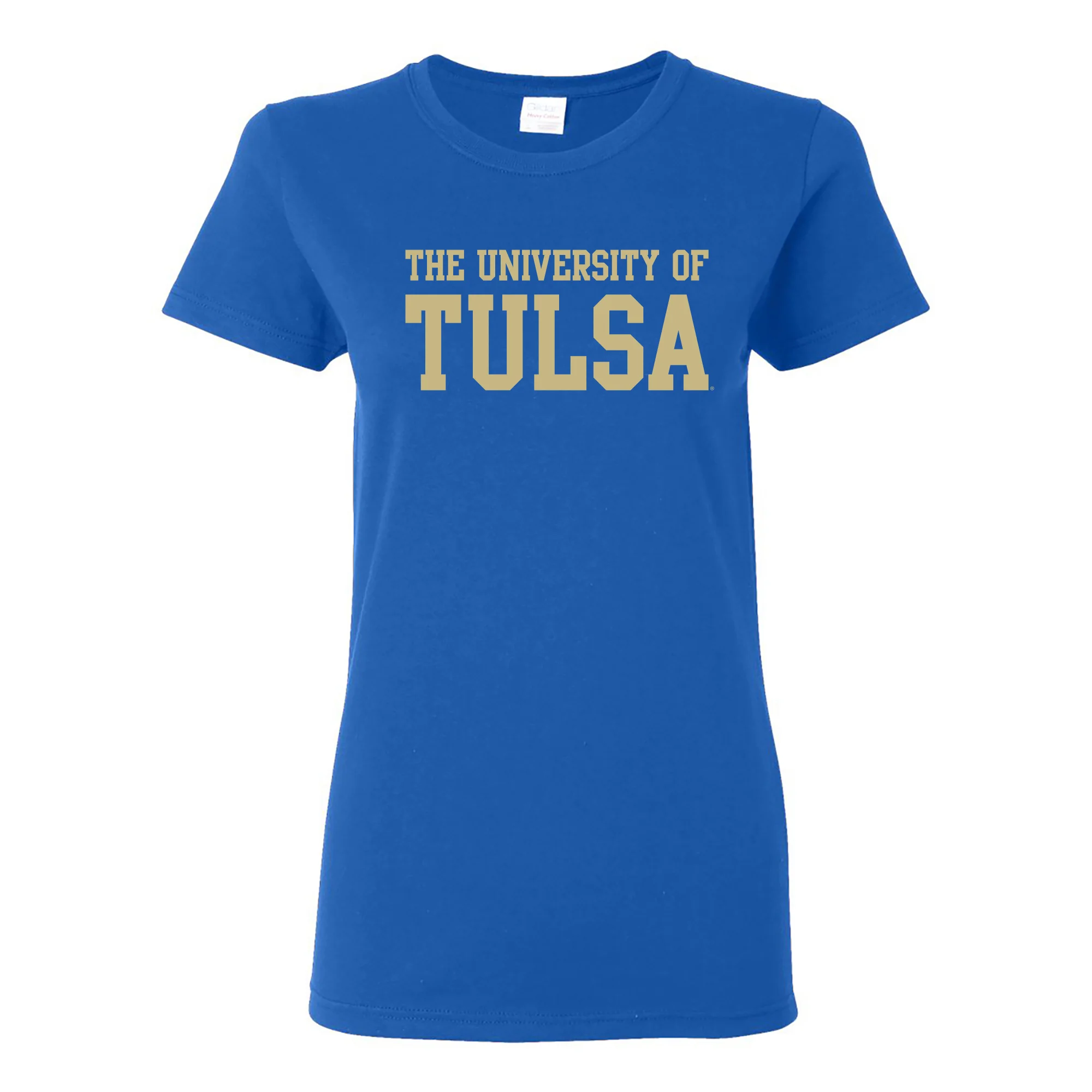 University of Tulsa Golden Hurricanes Basic Block Cotton Womens T-Shirt - Royal