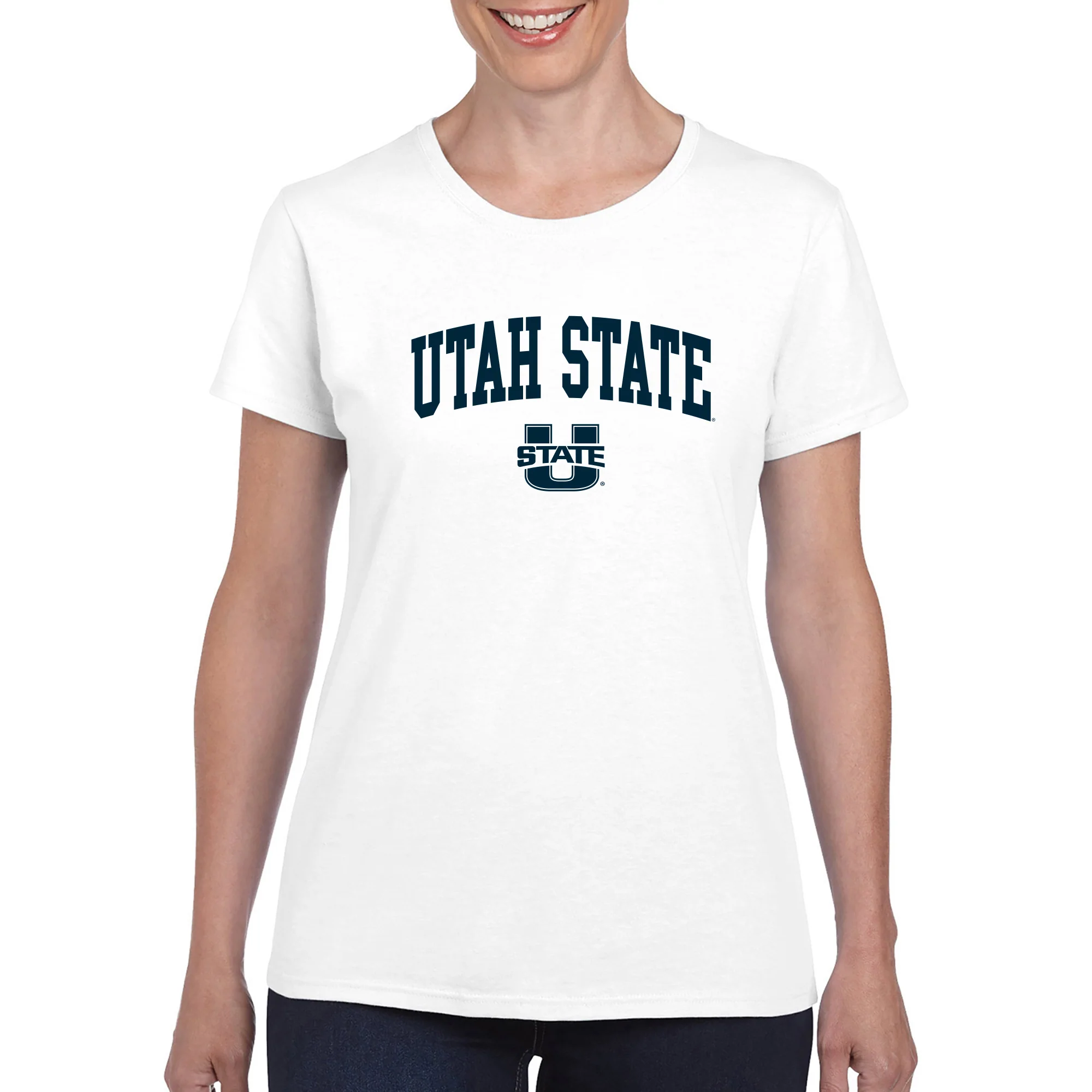 Utah State Aggies Arch Logo Womens T-Shirt - Image 7