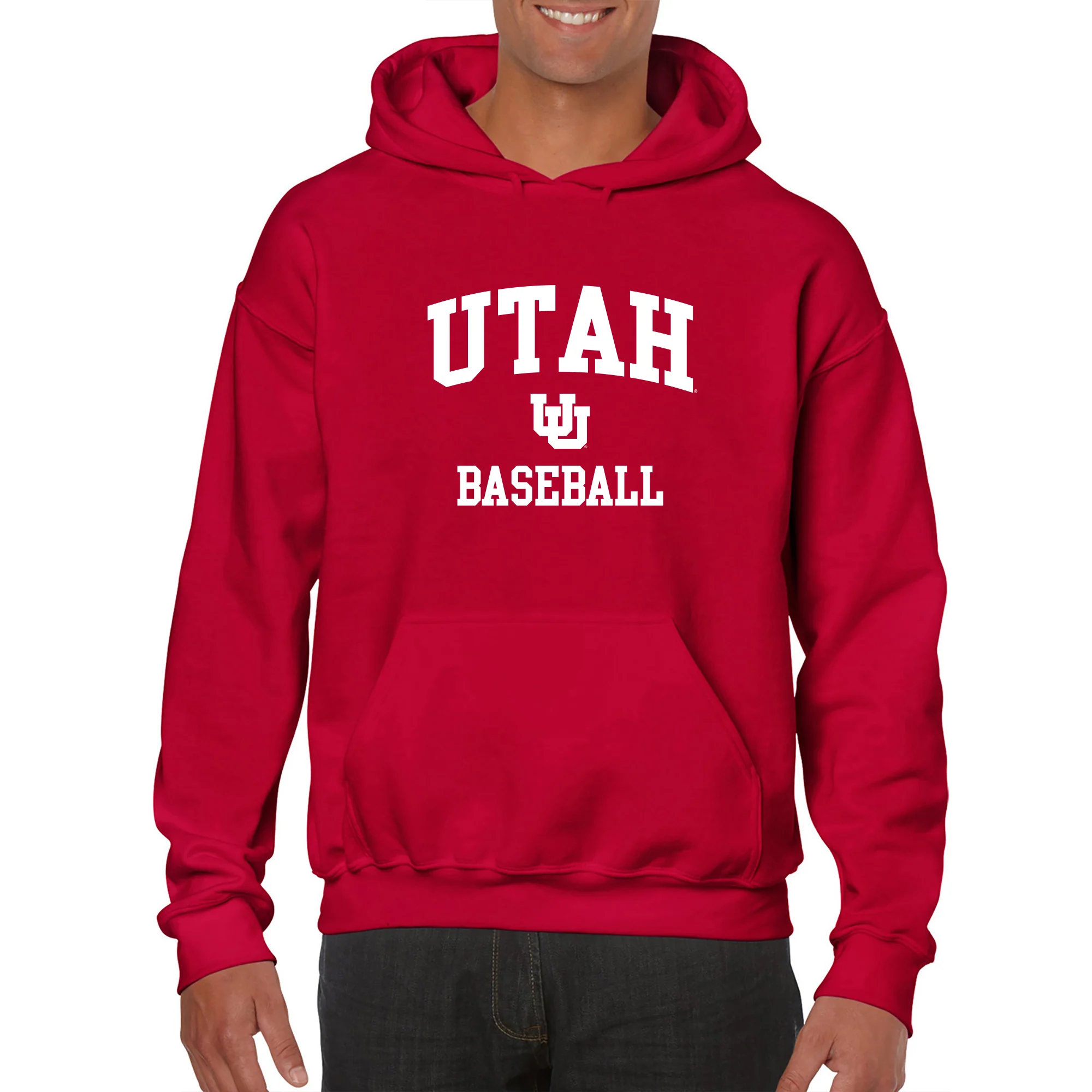 Utah Utes Arch Logo Baseball Hoodie - Red - Image 3