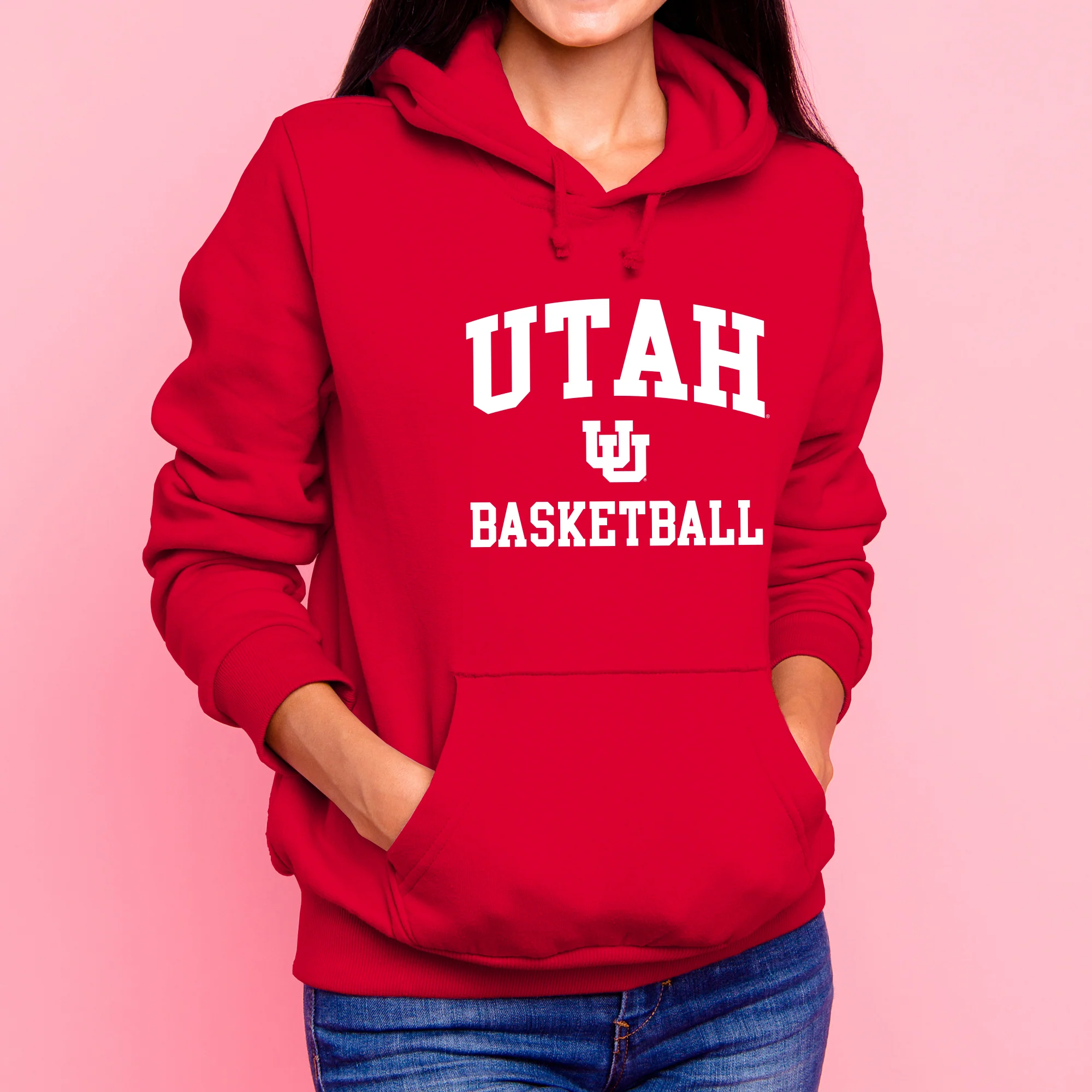 Utah Utes Arch Logo Basketball Hoodie - Red - Image 4