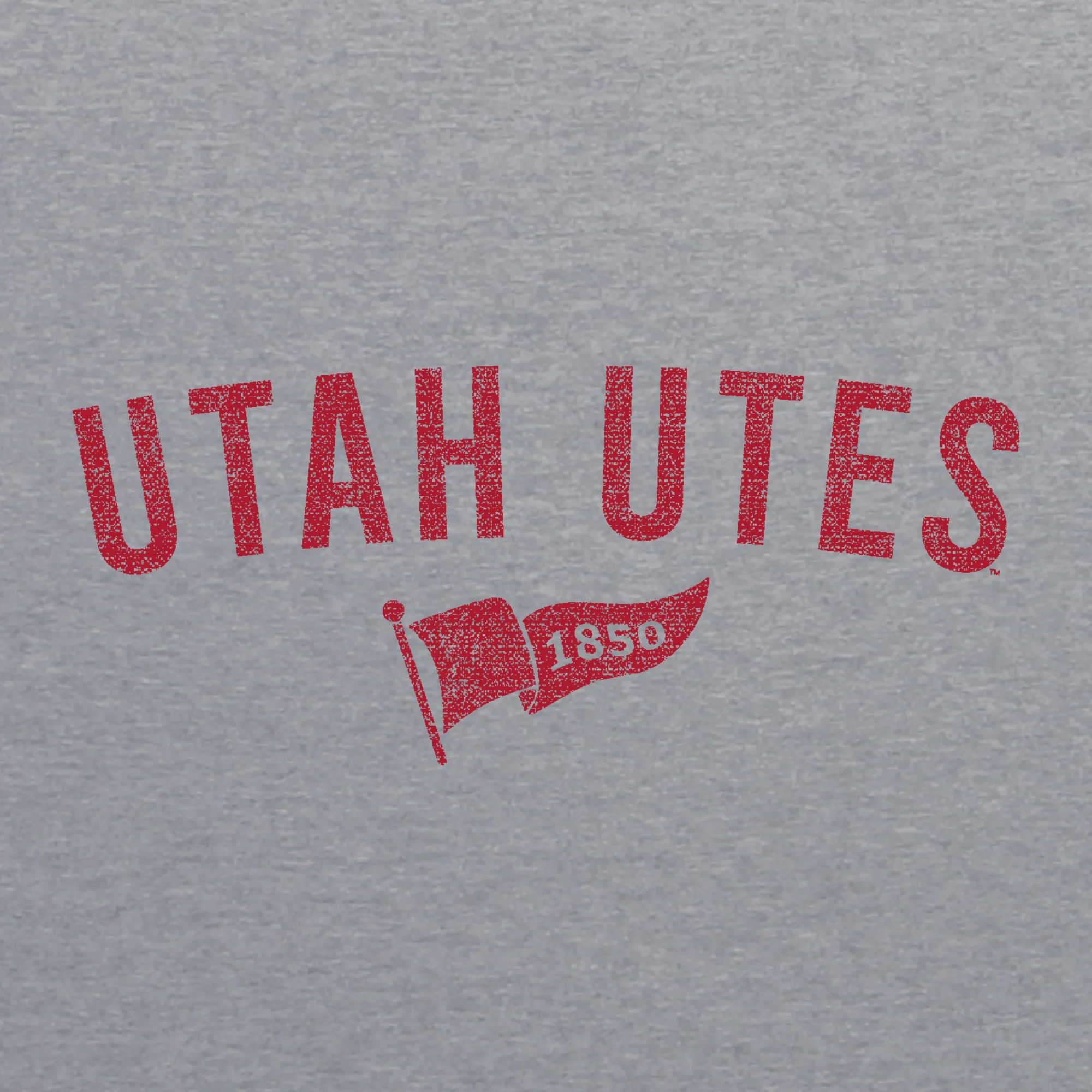 Utah Utes Distressed Year Banner Triblend T-Shirt - Athletic Grey - Image 2