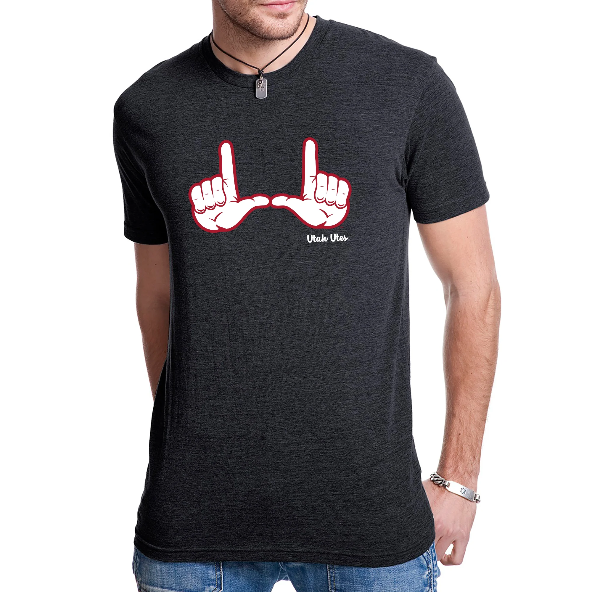 Utah Utes Hand Sign NLA Triblend T-Shirt - Image 8