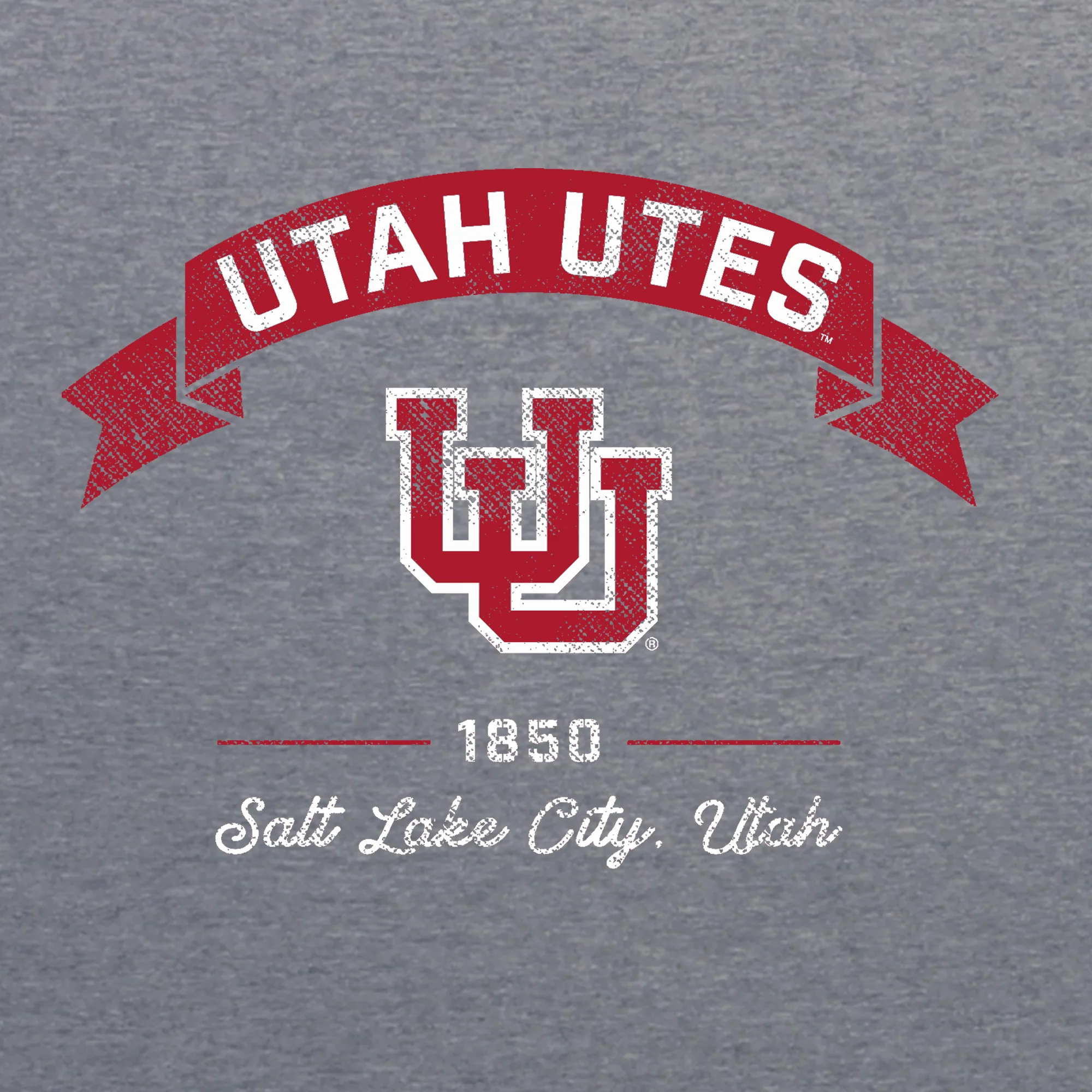 Utah Utes Ribbon Arc NLA Triblend T-Shirt - Premium Heather - Image 2