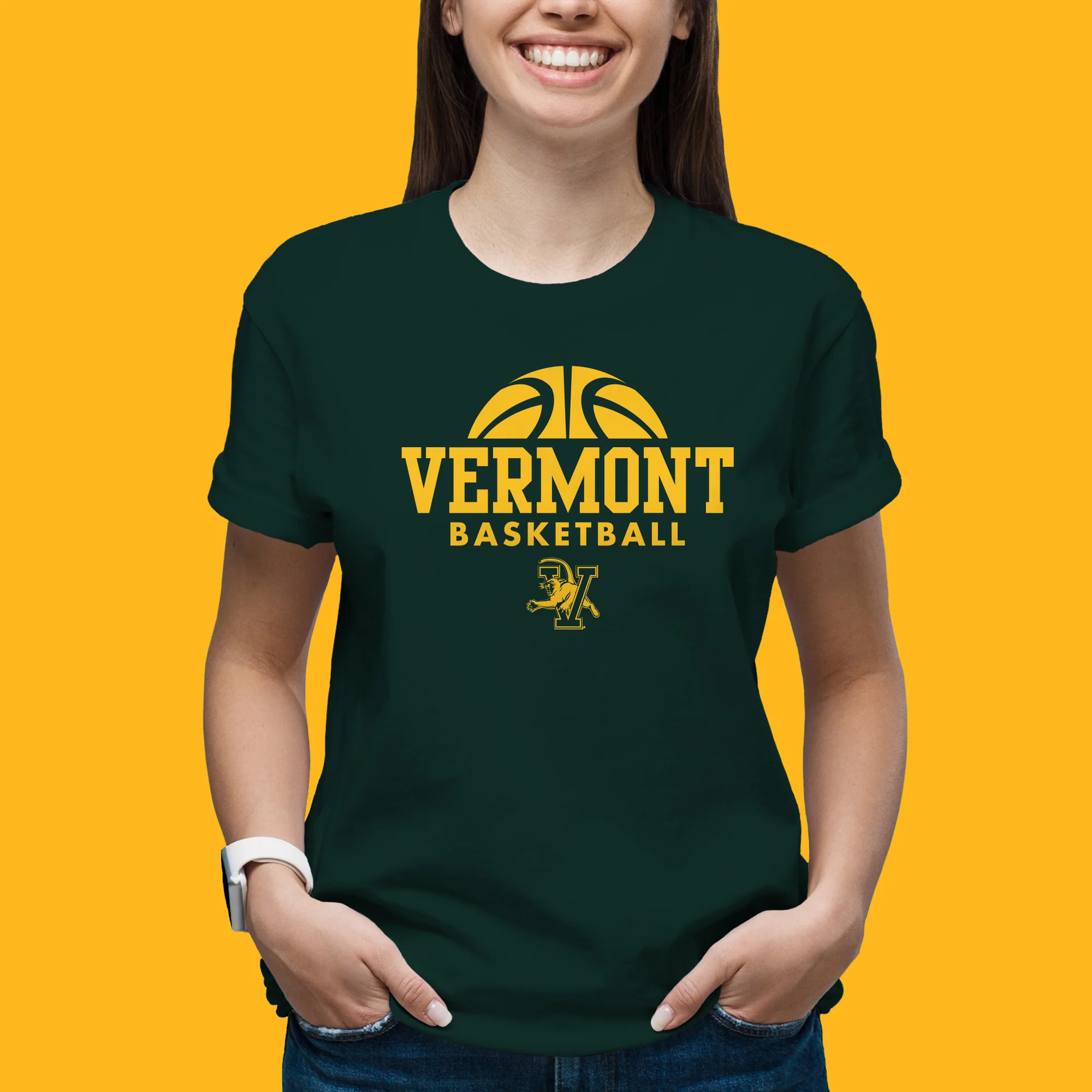 Vermont Basketball Hype T-Shirt - Forest - Image 4