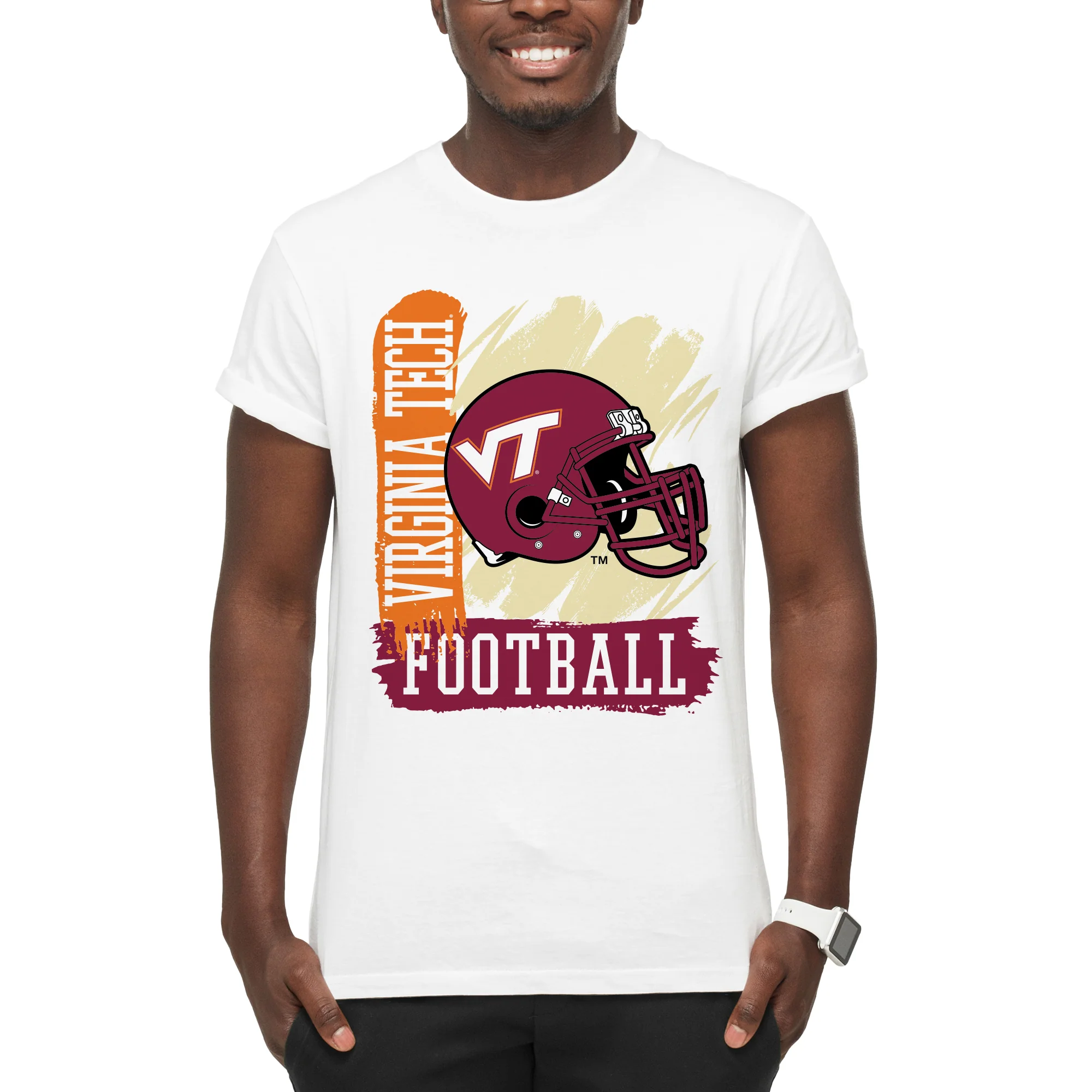 Virginia Tech 90s Big Print T-Shirt - White - Image 3