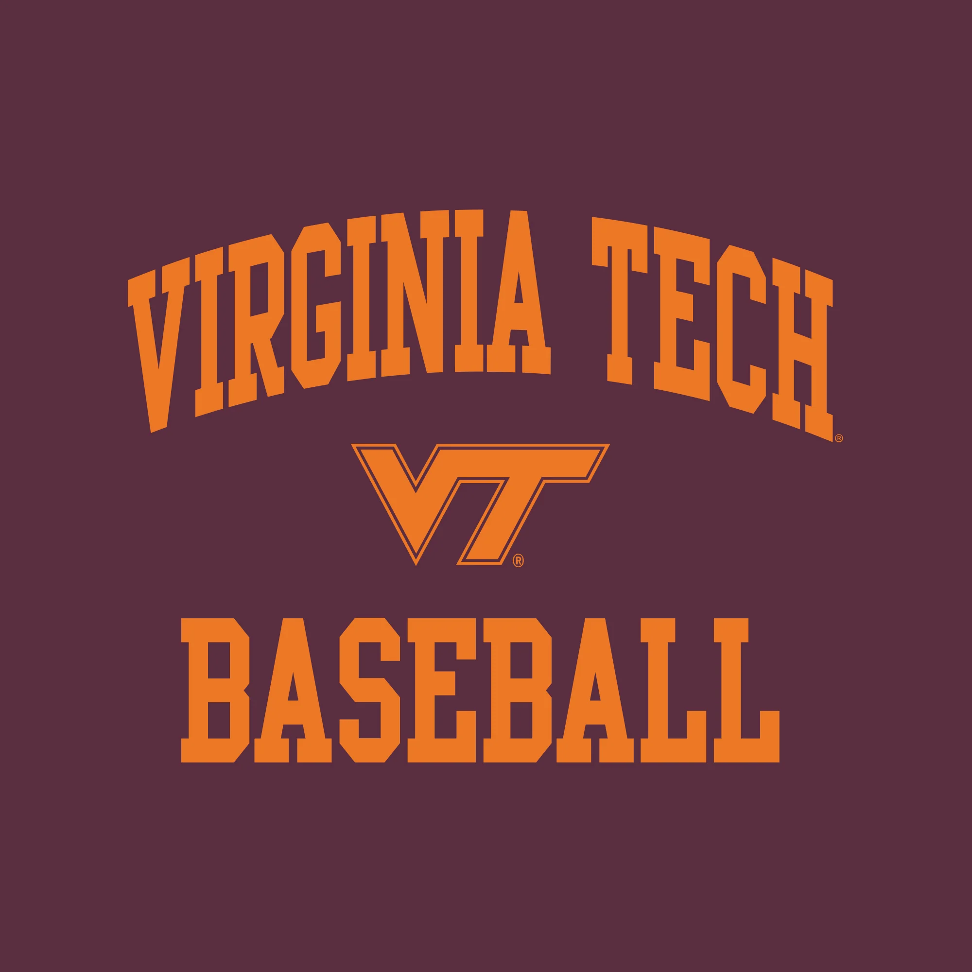 Virginia Tech Arch Logo Baseball T-Shirt - Maroon - Image 2