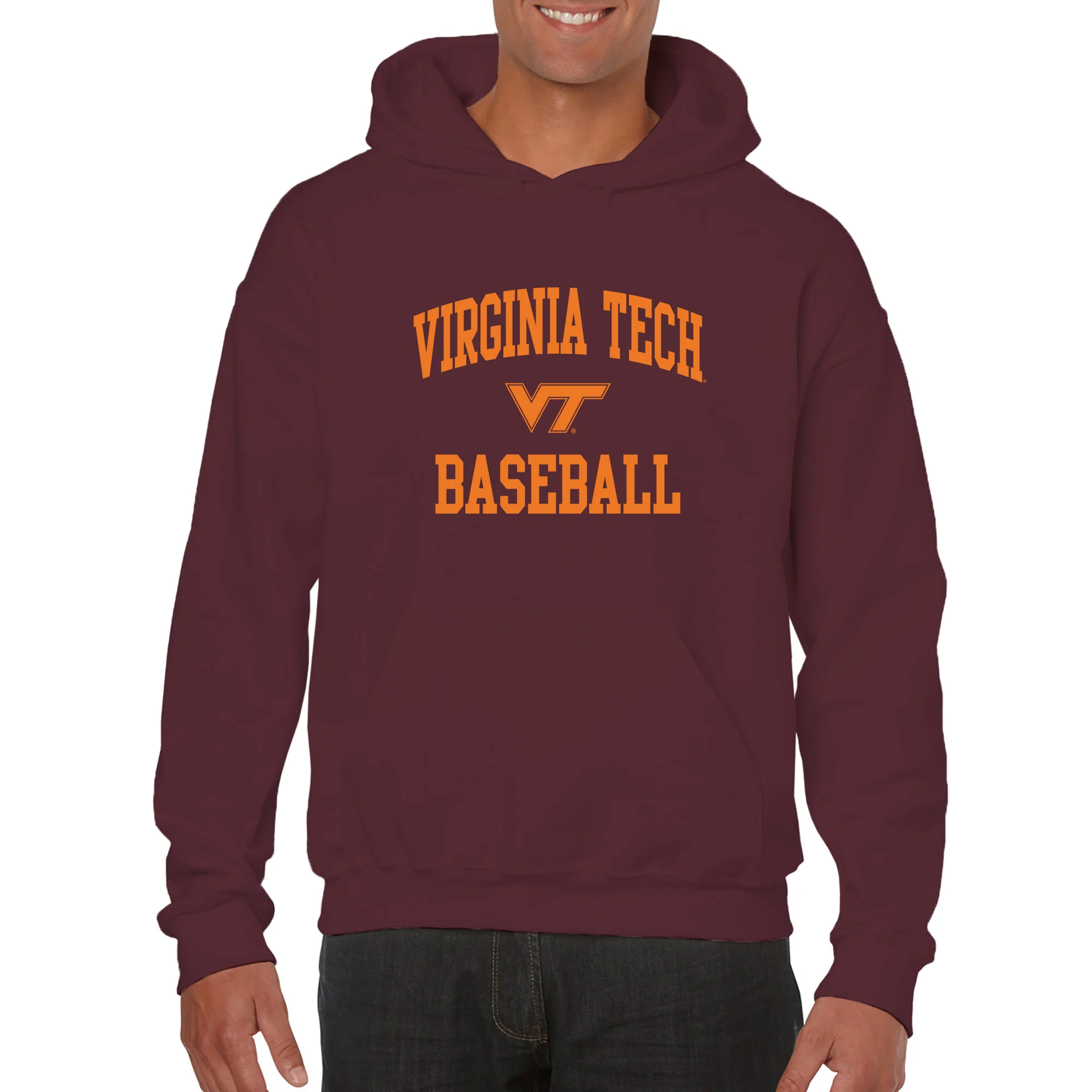 Virginia Tech Arch Logo Baseball Hoodie - Maroon - Image 3
