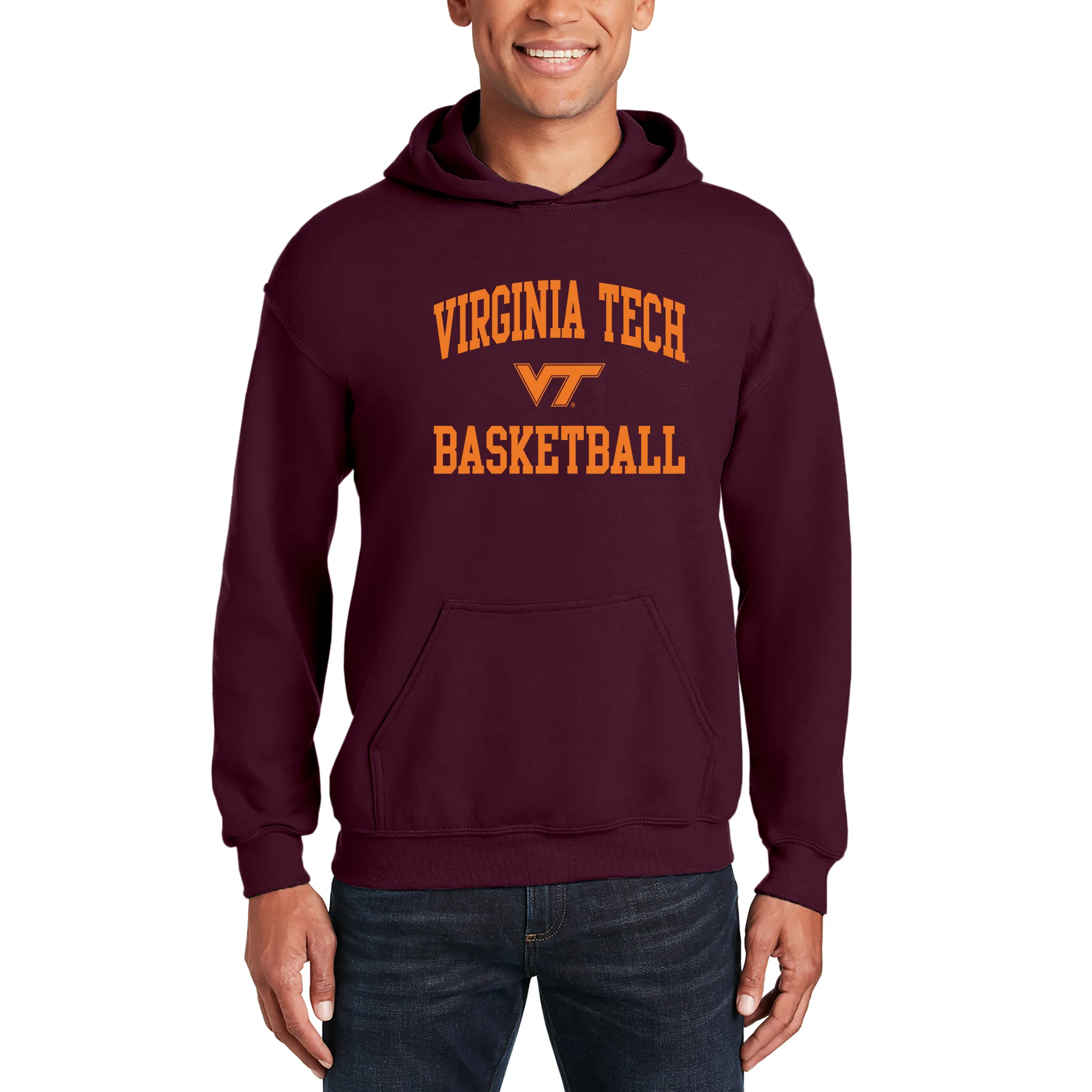Virginia Tech Arch Logo Basketball Hoodie - Maroon - Image 3
