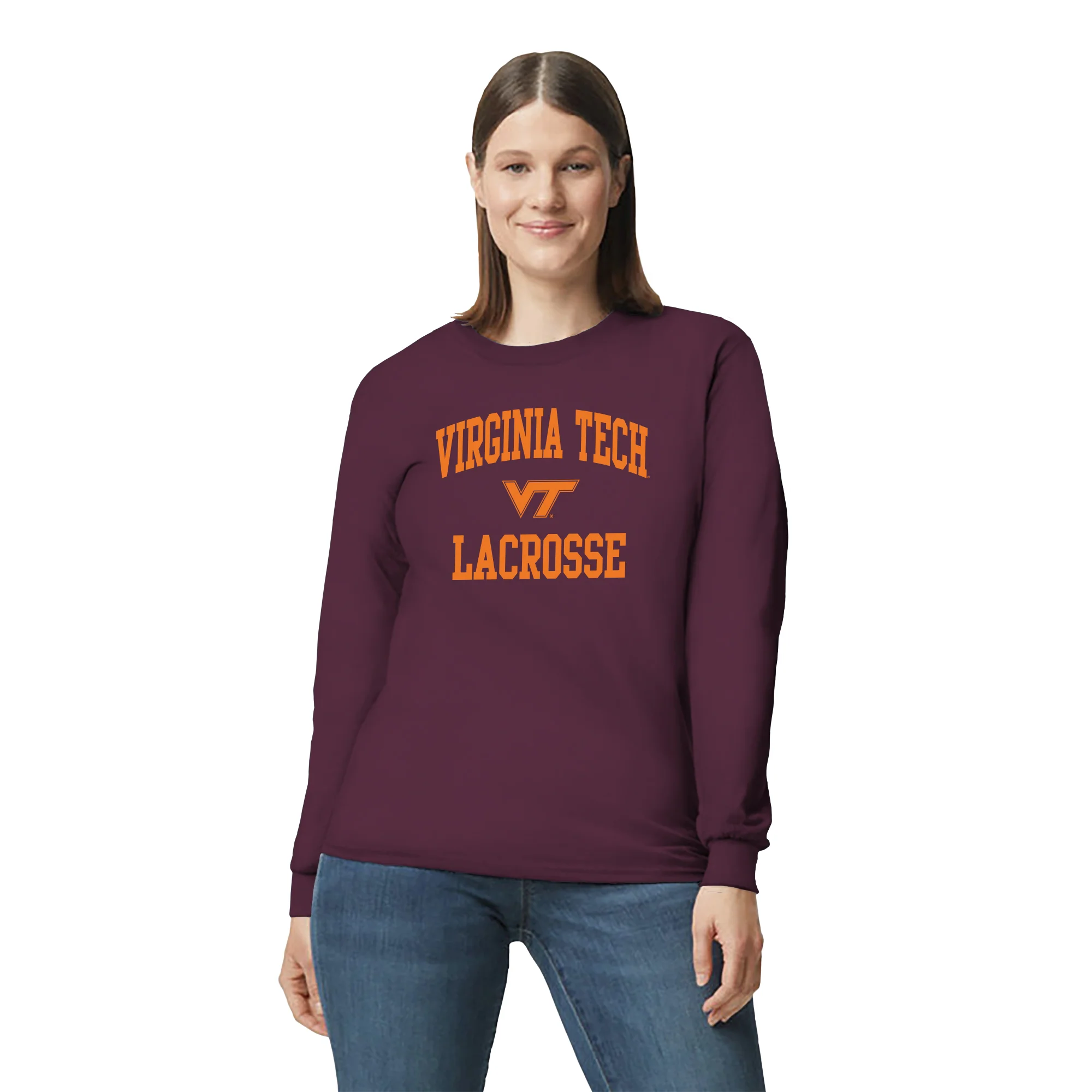 Virginia Tech Arch Logo Lacrosse Long Sleeve - Maroon - Image 4