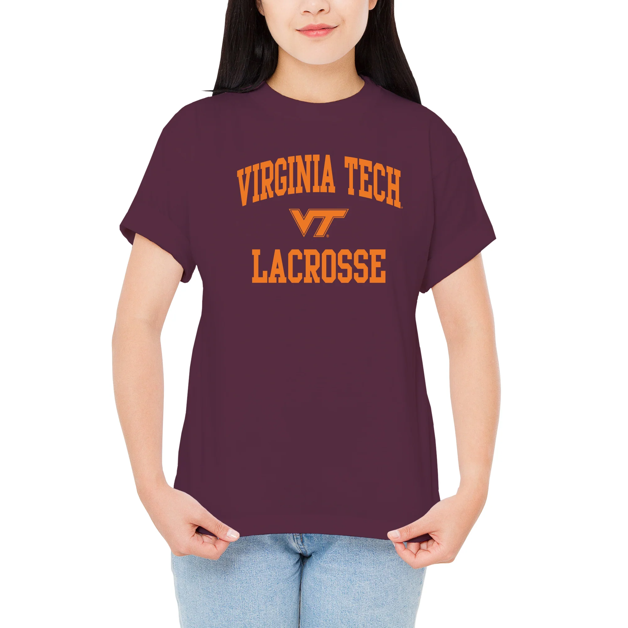 Virginia Tech Arch Logo Lacrosse T-Shirt - Maroon - Image 4