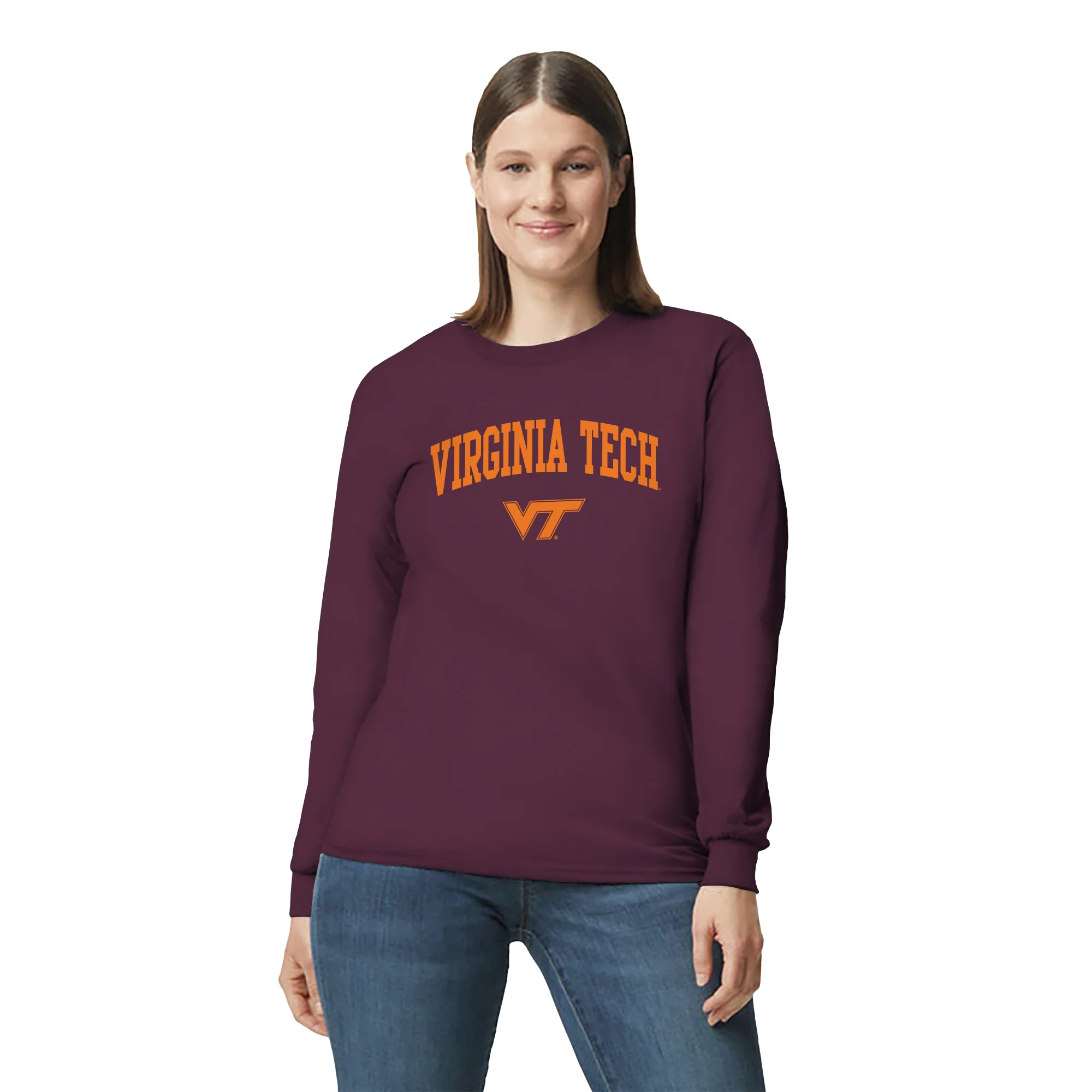 Virginia Tech Arch Logo Long Sleeve - Maroon - Image 4
