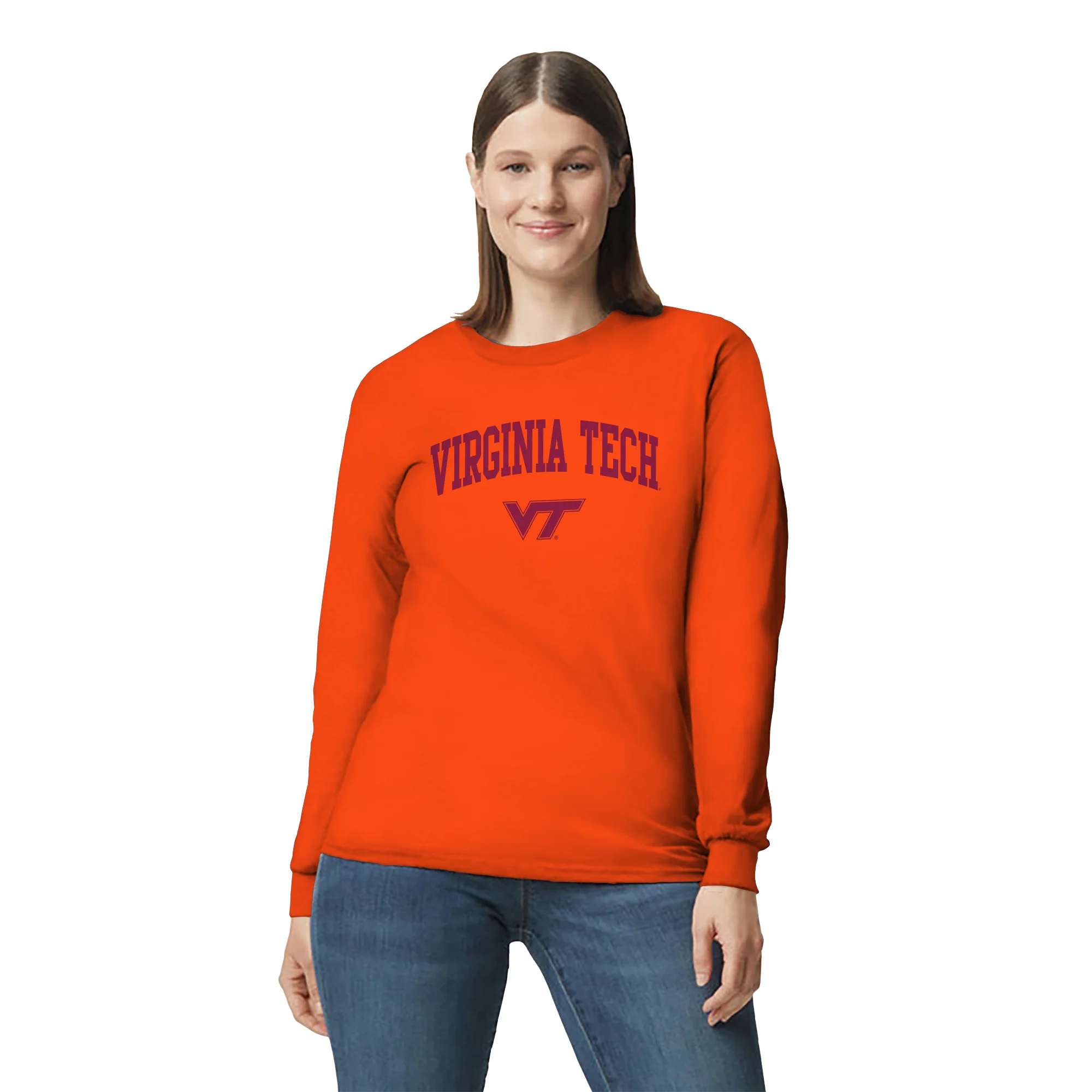 Virginia Tech Arch Logo Long Sleeve - Orange - Image 4