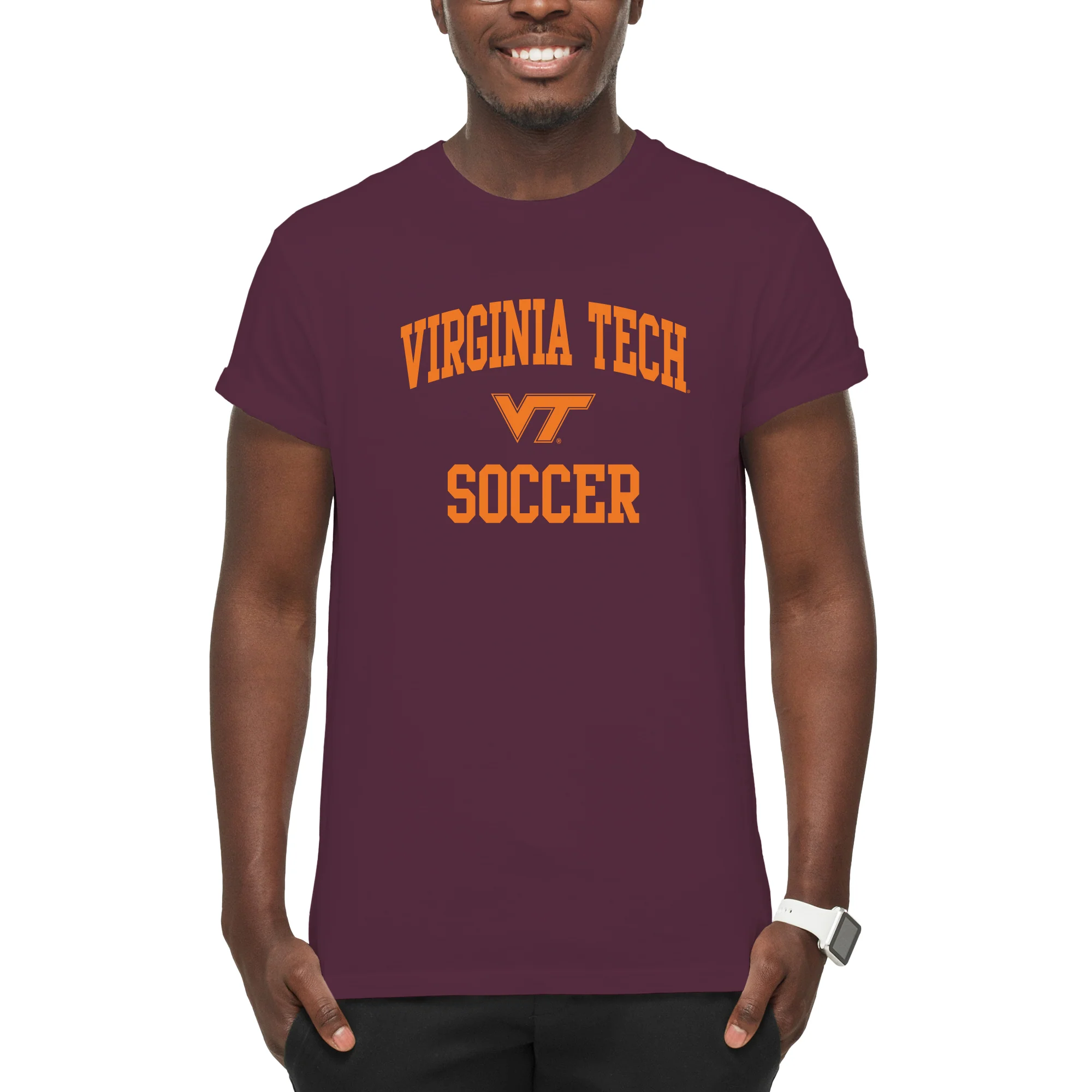 Virginia Tech Arch Logo Soccer T-Shirt - Maroon - Image 3
